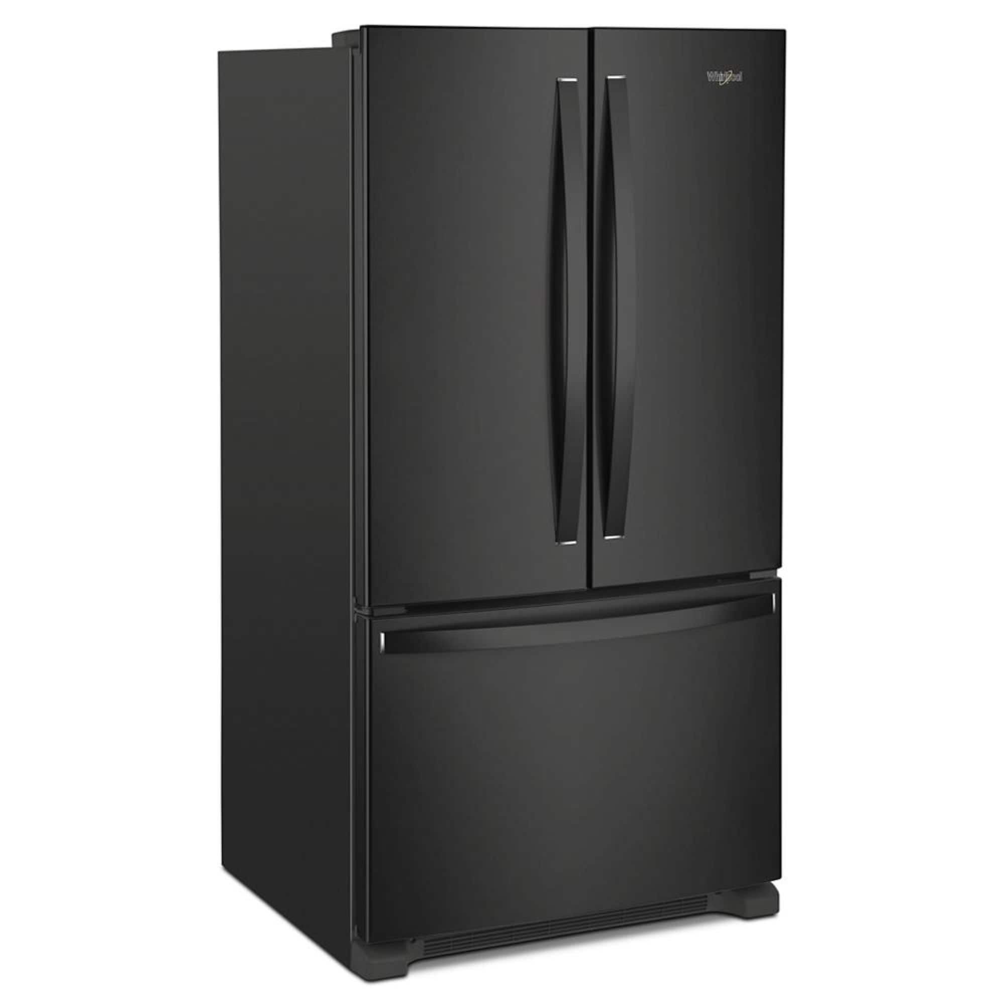 Refrigerador francés de puertas triples Whirlpool estándar de 25.2 pies cúbicos con fabricante de hielo (negro) certificado por ENERGY STAR WRFF3036RB