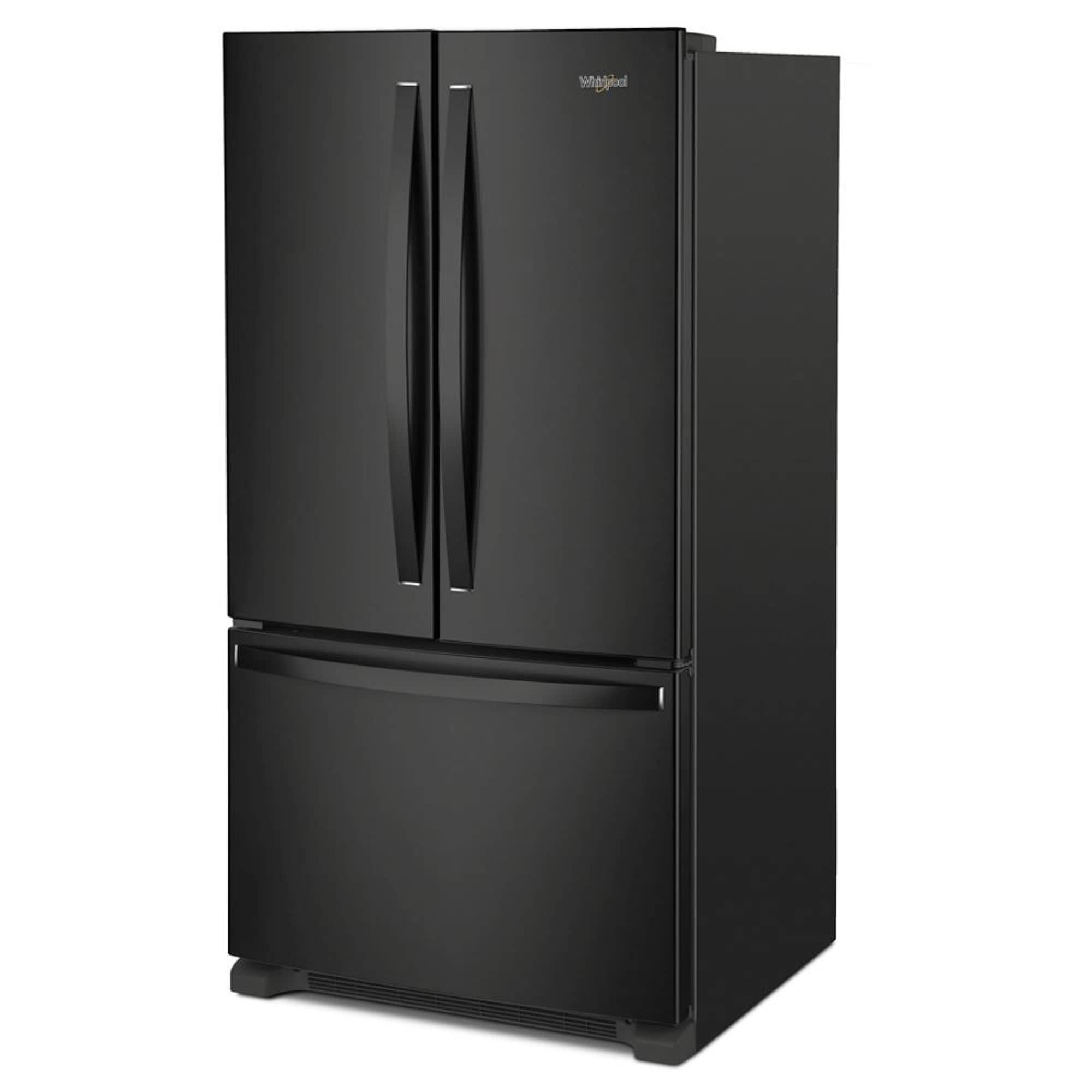 Refrigerador francés de puertas triples Whirlpool estándar de 25.2 pies cúbicos con fabricante de hielo (negro) certificado por ENERGY STAR WRFF3036RB