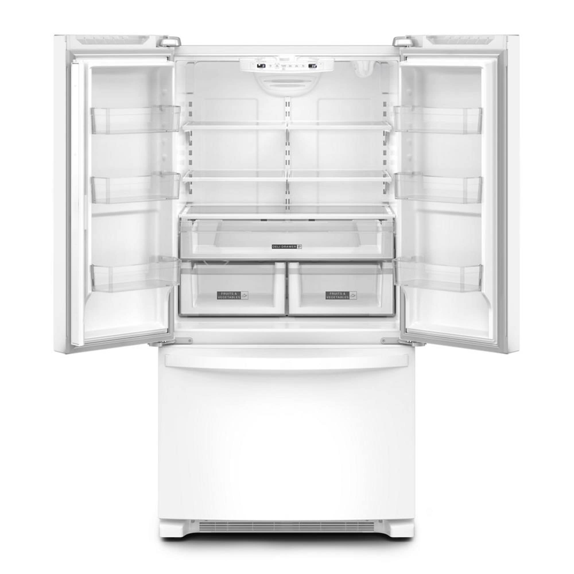 Refrigerador Francés de 3 puertas y 25.2 pies cúbicos de Profundidad Estándar con Fabricador de Hielo (Blanco) Certificado ENERGY STAR WRFF3036RW de Whirlpool