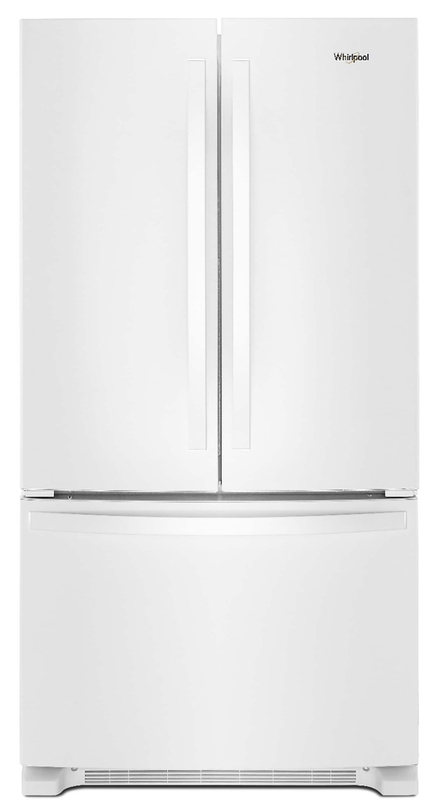 Refrigerador Francés de 3 puertas y 25.2 pies cúbicos de Profundidad Estándar con Fabricador de Hielo (Blanco) Certificado ENERGY STAR WRFF3036RW de Whirlpool