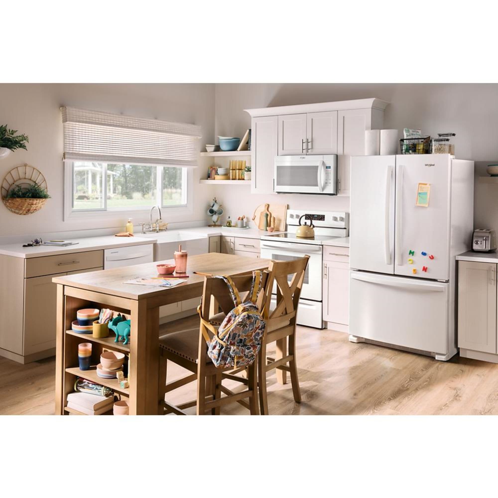 Refrigerador Francés de 3 puertas y 25.2 pies cúbicos de Profundidad Estándar con Fabricador de Hielo (Blanco) Certificado ENERGY STAR WRFF3036RW de Whirlpool
