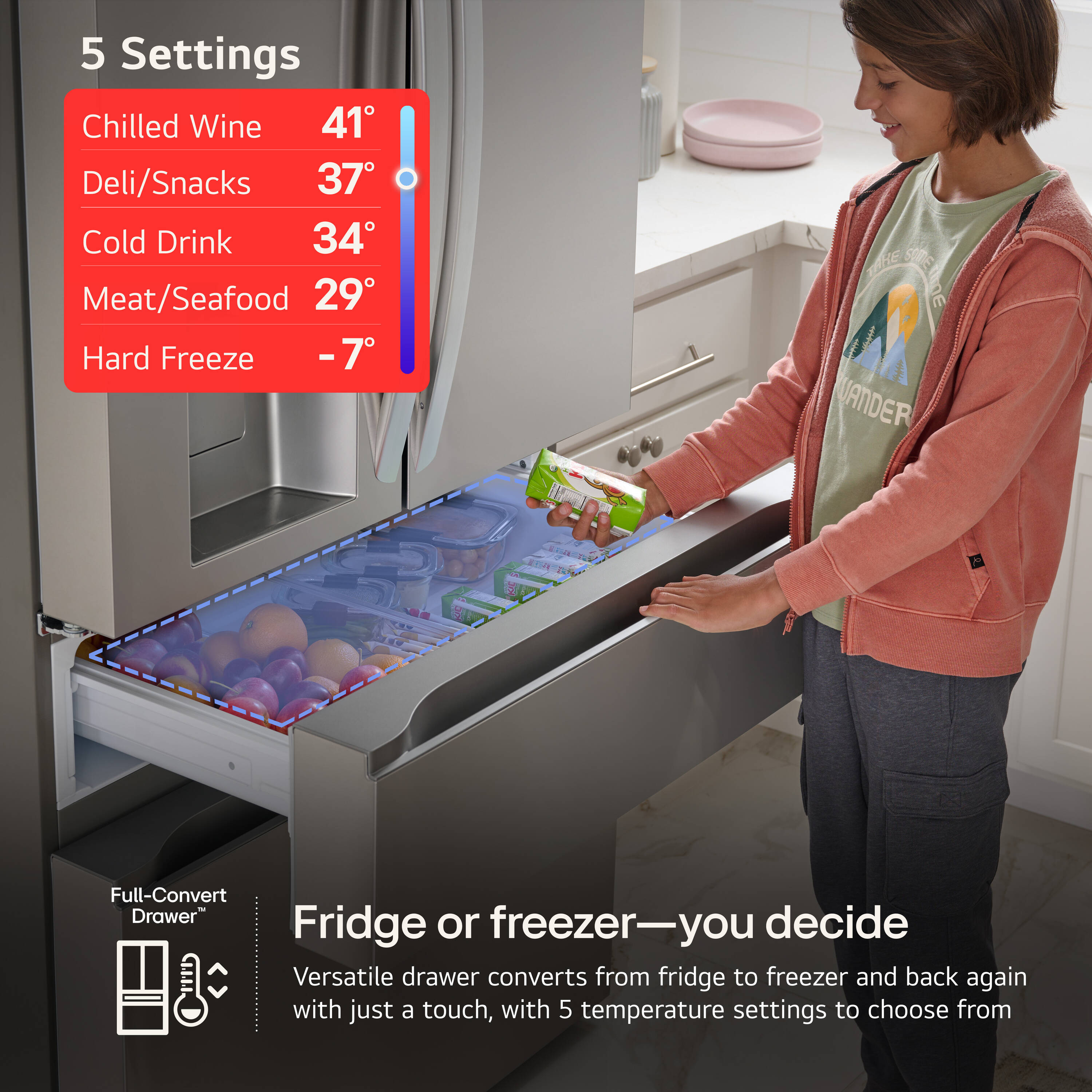 Refrigerador francés de 4 puertas LG InstaView MyColor de 28.6 pies cúbicos de profundidad estándar, con doble fabricador de hielo, dispensador de agua y hielo, y puerta dentro de puerta (Acero Inoxidable PrintProof), compatible con tecnología inteligente ENERGY STAR certificada LF29S8365S