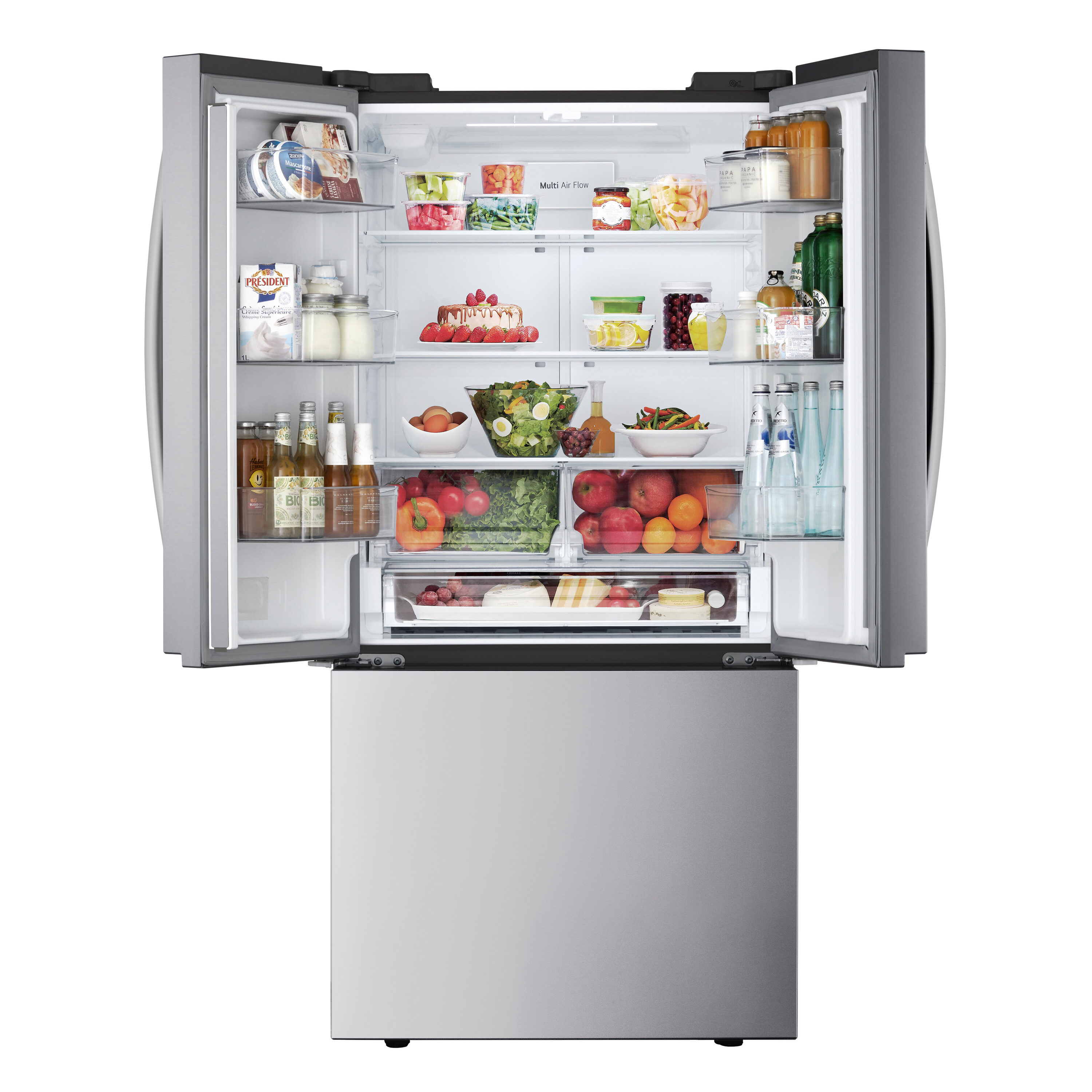 Refrigerador francés de 3 puertas LG de 20.8 pies cúbicos de profundidad de mostrador con máquina de hielo (Acero Inoxidable PrintProof) Certificado ENERGY STAR LF21G6200S