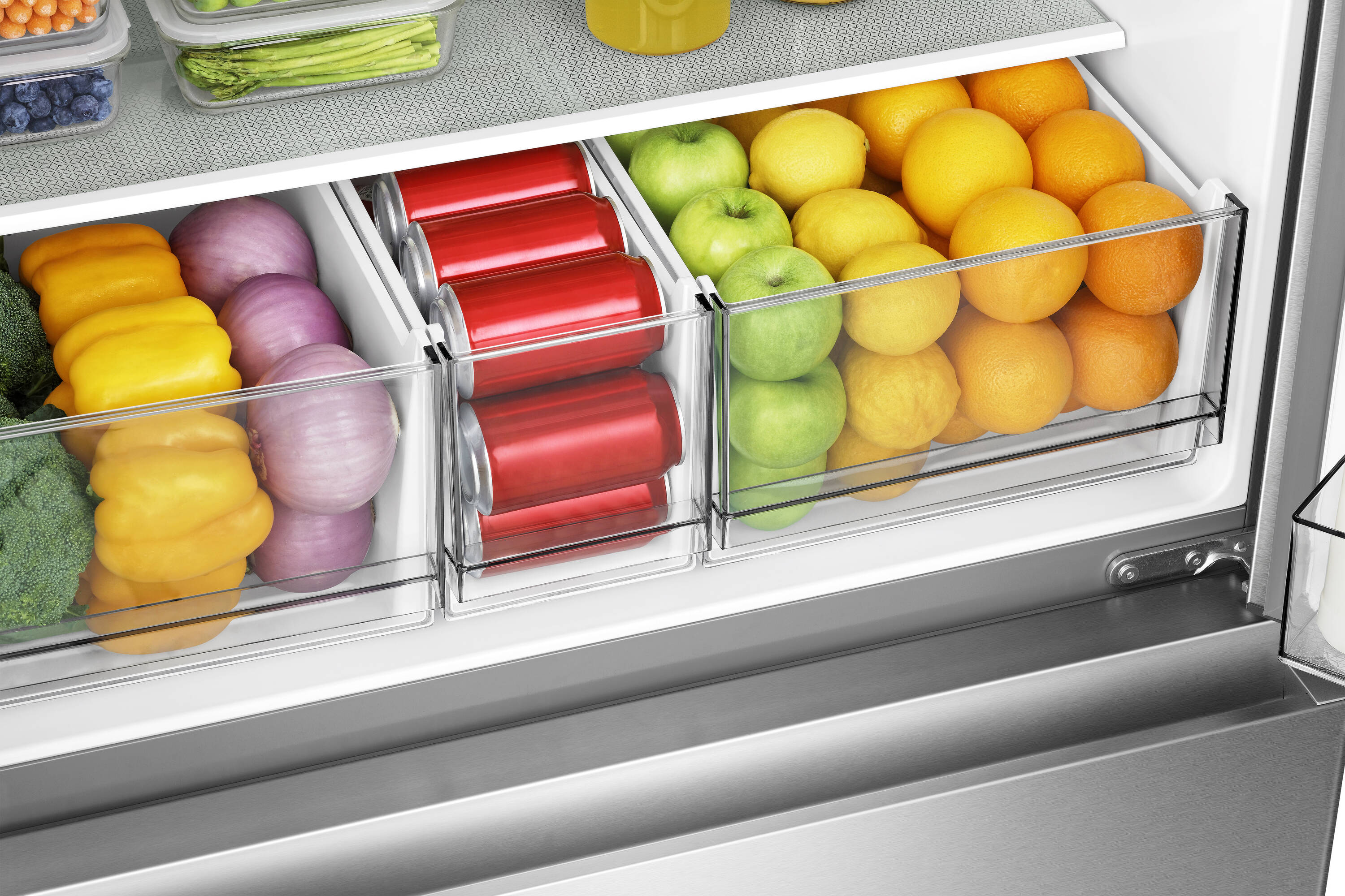 Refrigerador Hisense PureFlat de puerta francesa estándar con profundidad de 25.6 pies cúbicos y 4 puertas, compatible con Smart, con fabricador de hielo y dispensador de agua y hielo (acero inoxidable) Certificado ENERGY STAR HRM260N6TSE