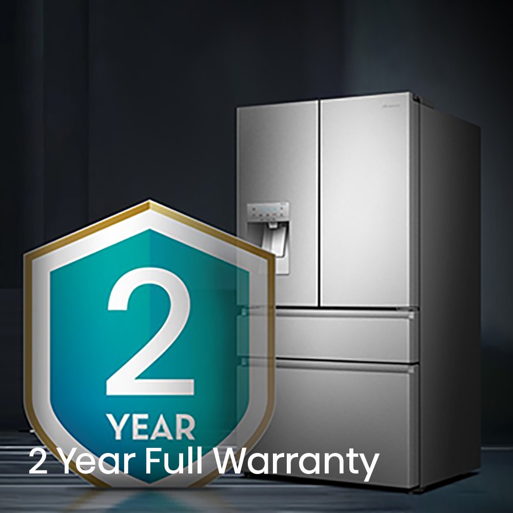Refrigerador Hisense PureFlat de puerta francesa estándar con profundidad de 25.6 pies cúbicos y 4 puertas, compatible con Smart, con fabricador de hielo y dispensador de agua y hielo (acero inoxidable) Certificado ENERGY STAR HRM260N6TSE