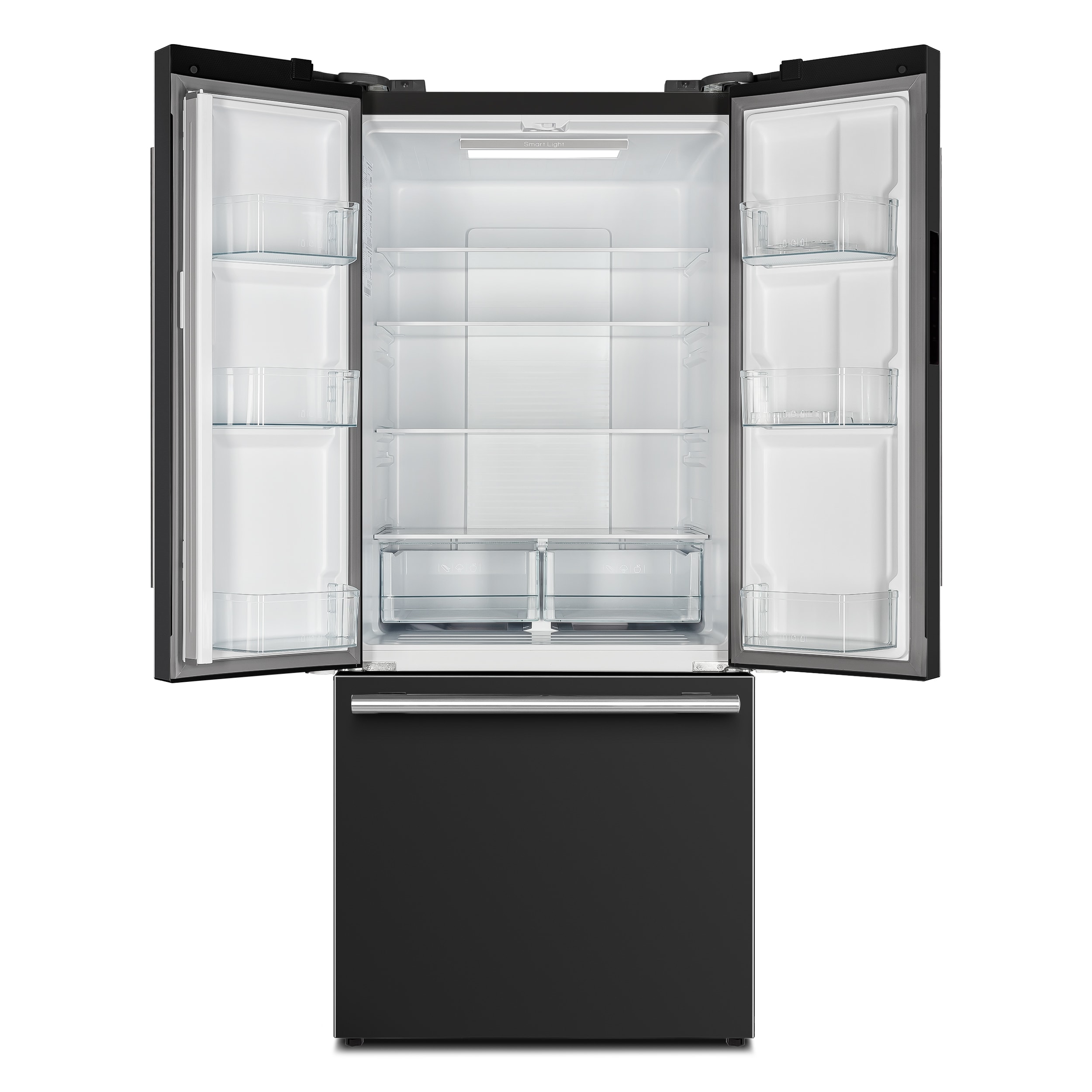 Refrigerador francés de puertas triples de 17.5 pies cúbicos con máquina de hielo y dispensador de hielo, color negro - Certificado ENERGY STAR