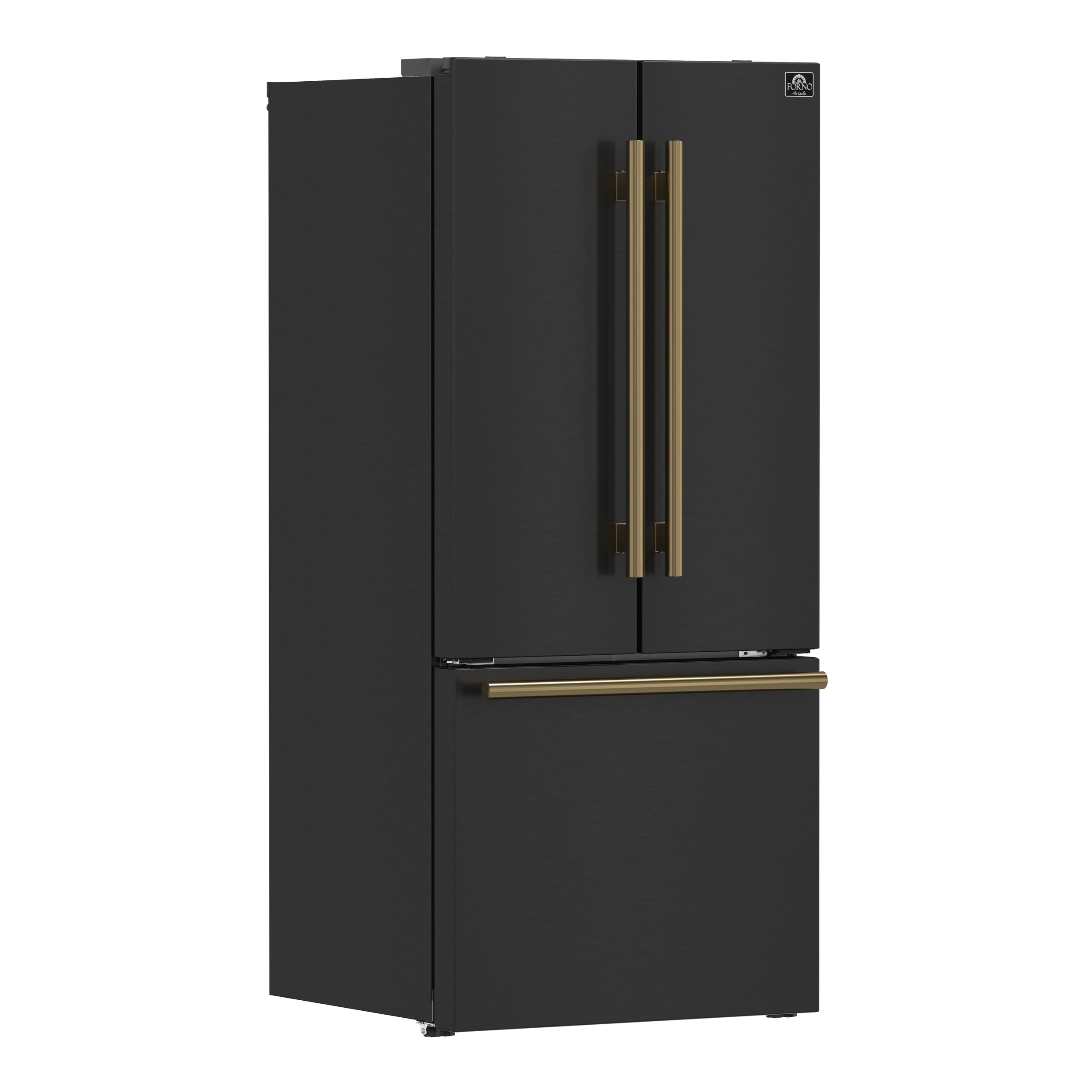 Refrigerador francés de puertas triples de 17.5 pies cúbicos con máquina de hielo y dispensador de hielo, color negro - Certificado ENERGY STAR