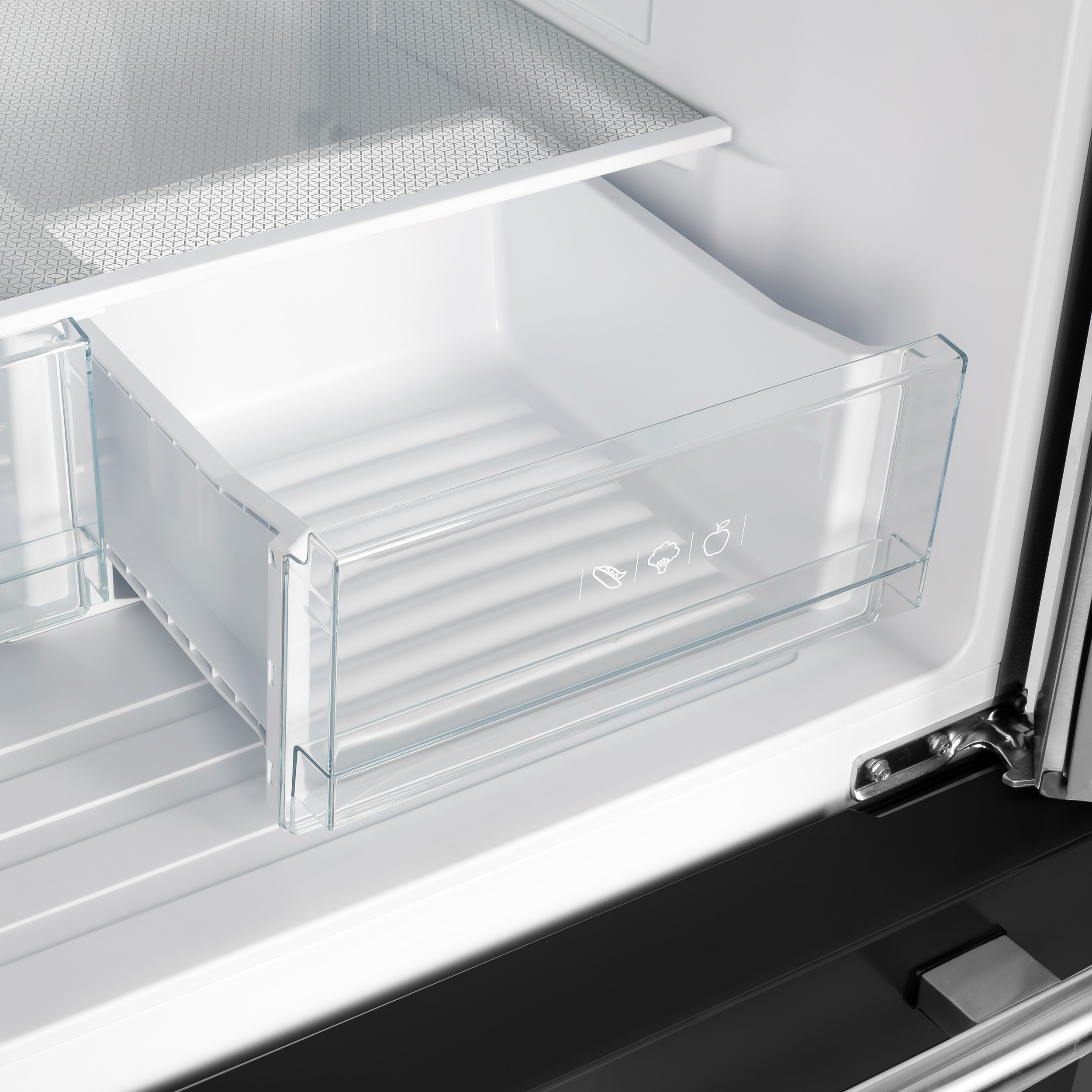 Refrigerador francés de puertas triples de 17.5 pies cúbicos con máquina de hielo y dispensador de hielo, color negro - Certificado ENERGY STAR