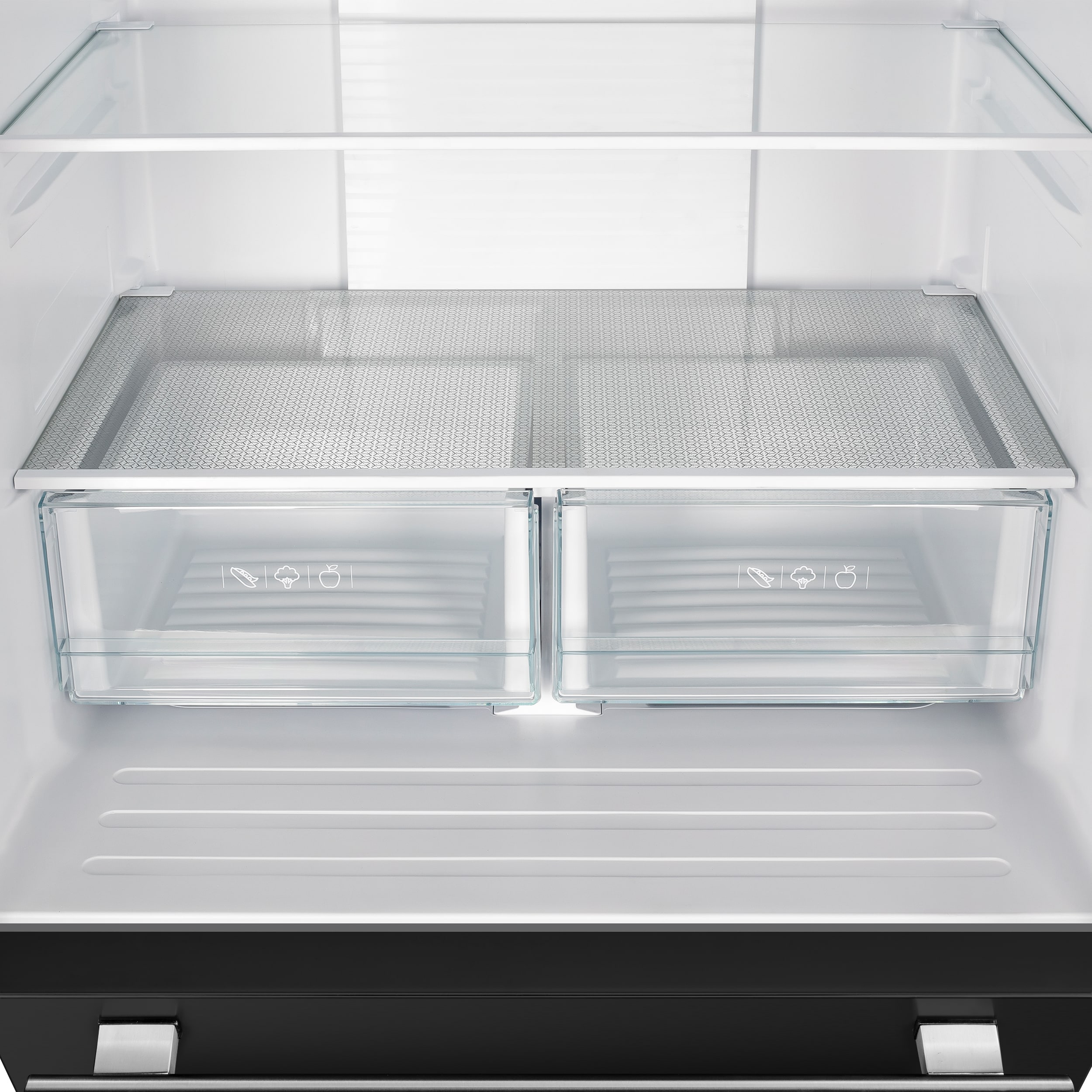 Refrigerador francés de puertas triples de 17.5 pies cúbicos con máquina de hielo y dispensador de hielo, color negro - Certificado ENERGY STAR