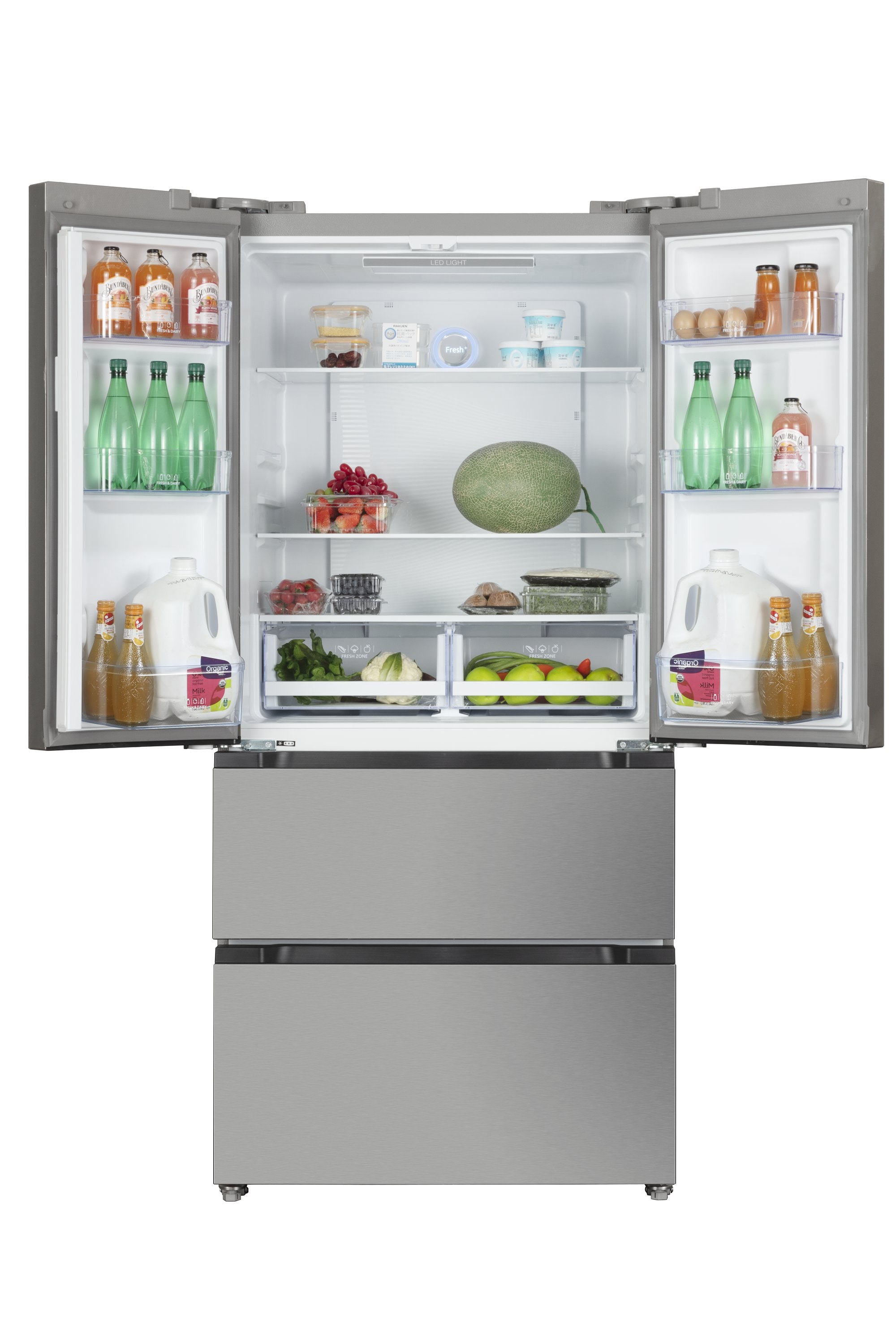 Refrigerador de Puerta Francesa de 3 Puertas con Profundidad de Mostrador de Hamilton Beach (Acero Inoxidable) Certificado ENERGY STAR HZ4051
