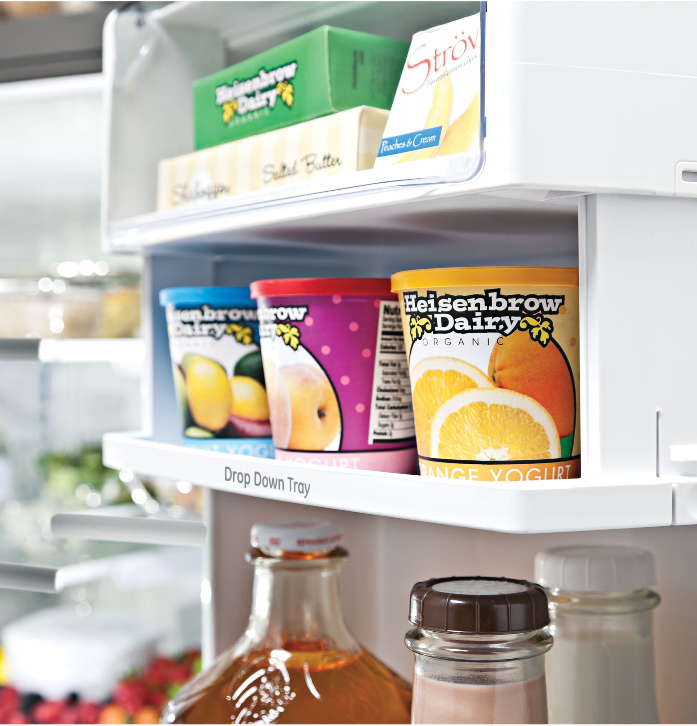 Refrigerador Francés de Tres Puertas con Dispensador de Agua y Hielo (Negro Acero Inoxidable) Certificado por ENERGY STAR - Modelo GE Profile con Capacidad Estándar de 27.8 pies cúbicos