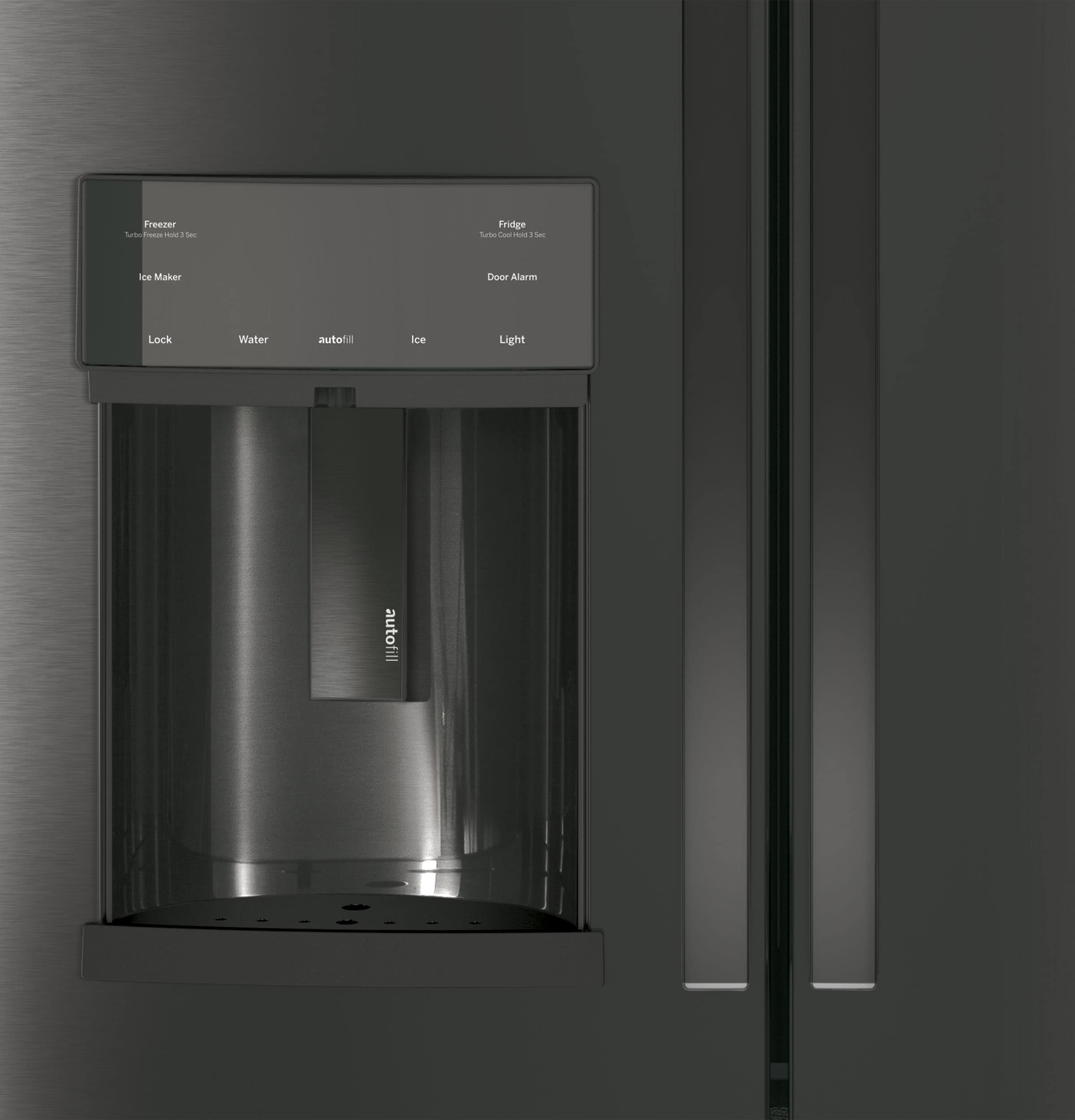 Refrigerador Francés de Tres Puertas con Dispensador de Agua y Hielo (Negro Acero Inoxidable) Certificado por ENERGY STAR - Modelo GE Profile con Capacidad Estándar de 27.8 pies cúbicos