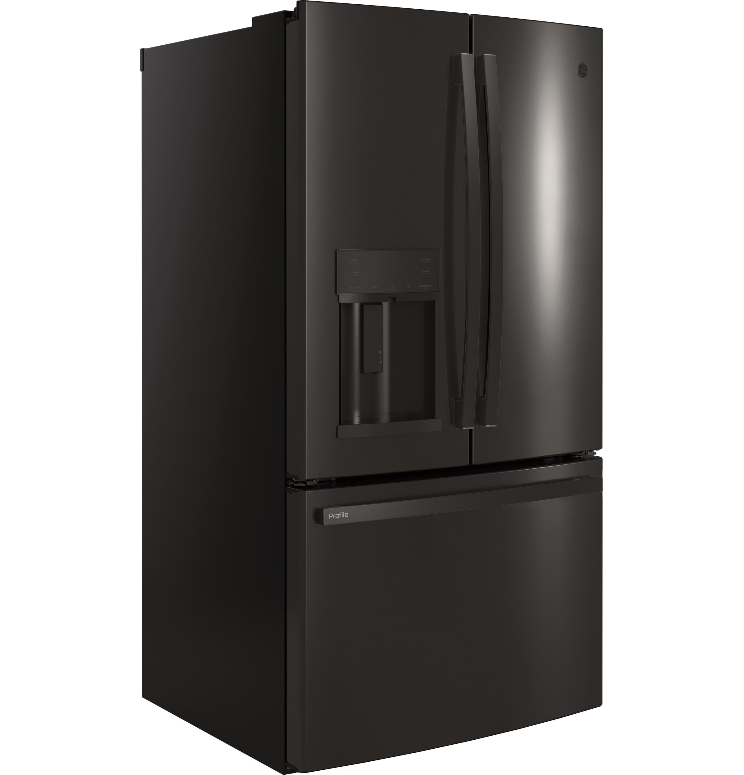 Refrigerador Francés de Tres Puertas con Dispensador de Agua y Hielo (Negro Acero Inoxidable) Certificado por ENERGY STAR - Modelo GE Profile con Capacidad Estándar de 27.8 pies cúbicos
