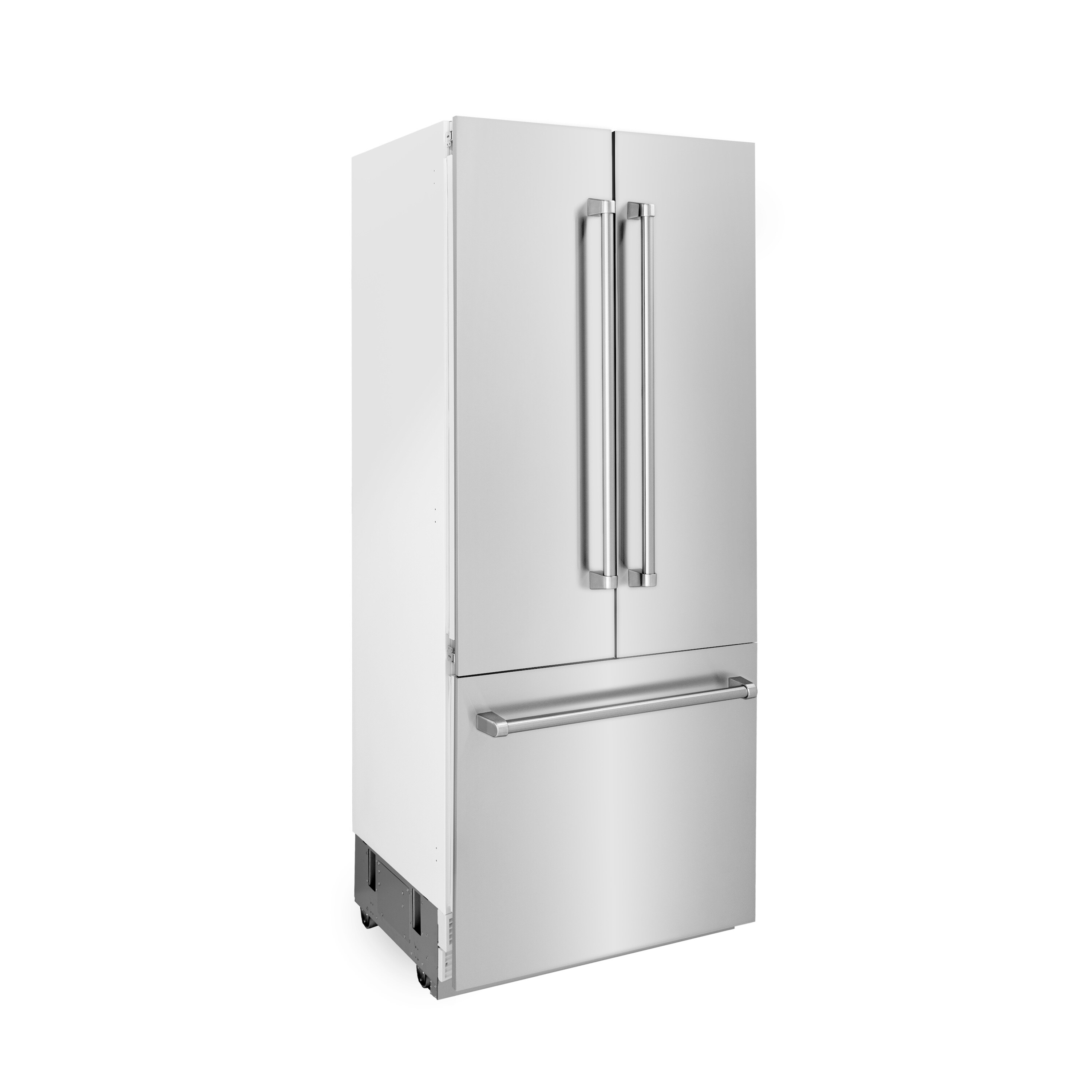 Refrigerador empotrado de puertas francesas ZLINE KITCHEN & BATH de 19.6 pies cúbicos de capacidad y profundidad de mostrador con fabricador de hielo, dispensador de agua y certificación ENERGY STAR (Acero inoxidable) RBIV-304-36