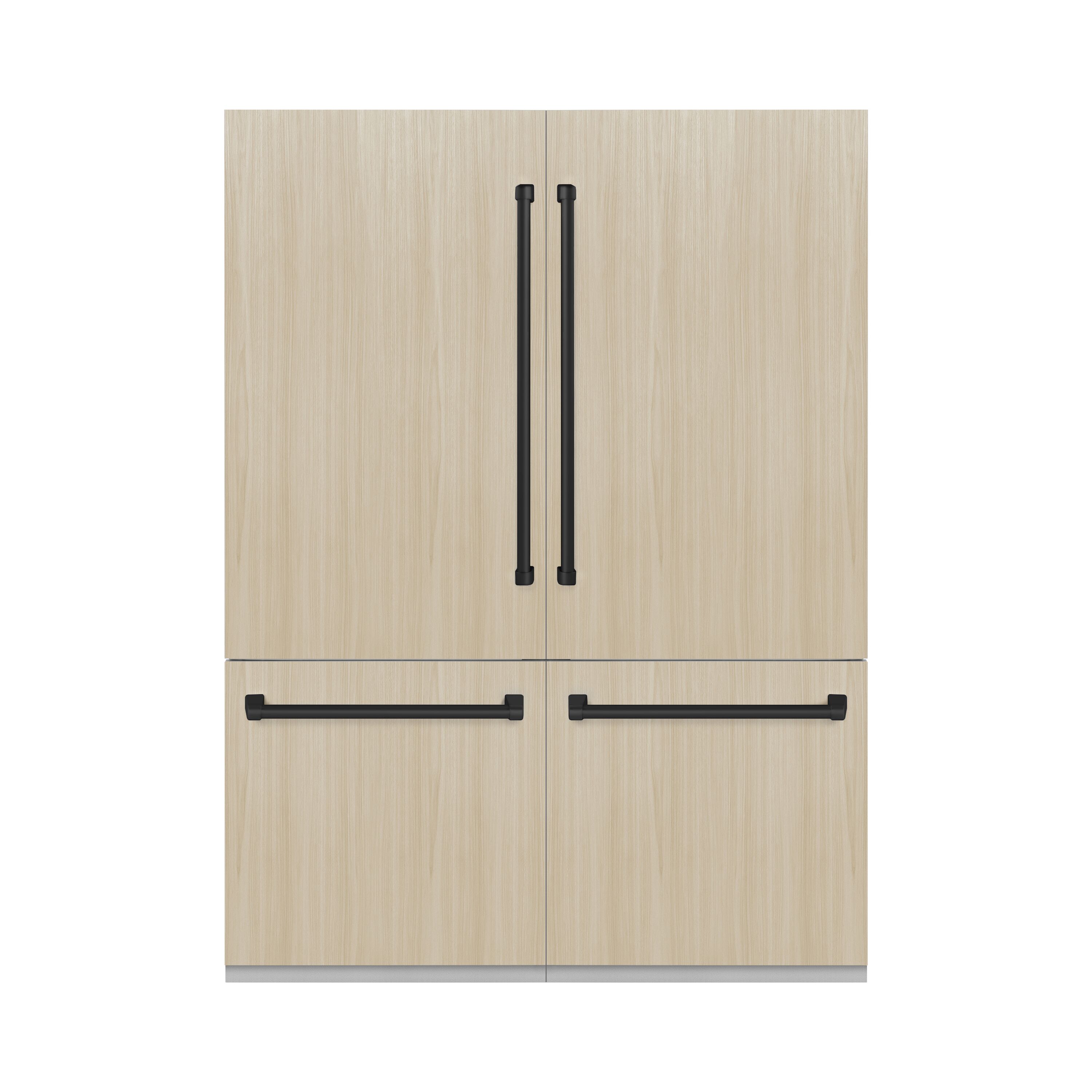 Refrigerador empotrado de puertas francesas con fabricador de hielo, dispensador de agua e hielo (listo para panel) con certificación ENERGY STAR de 32.2 pies cúbicos de profundidad de mostrador de ZLINE KITCHEN & BATH