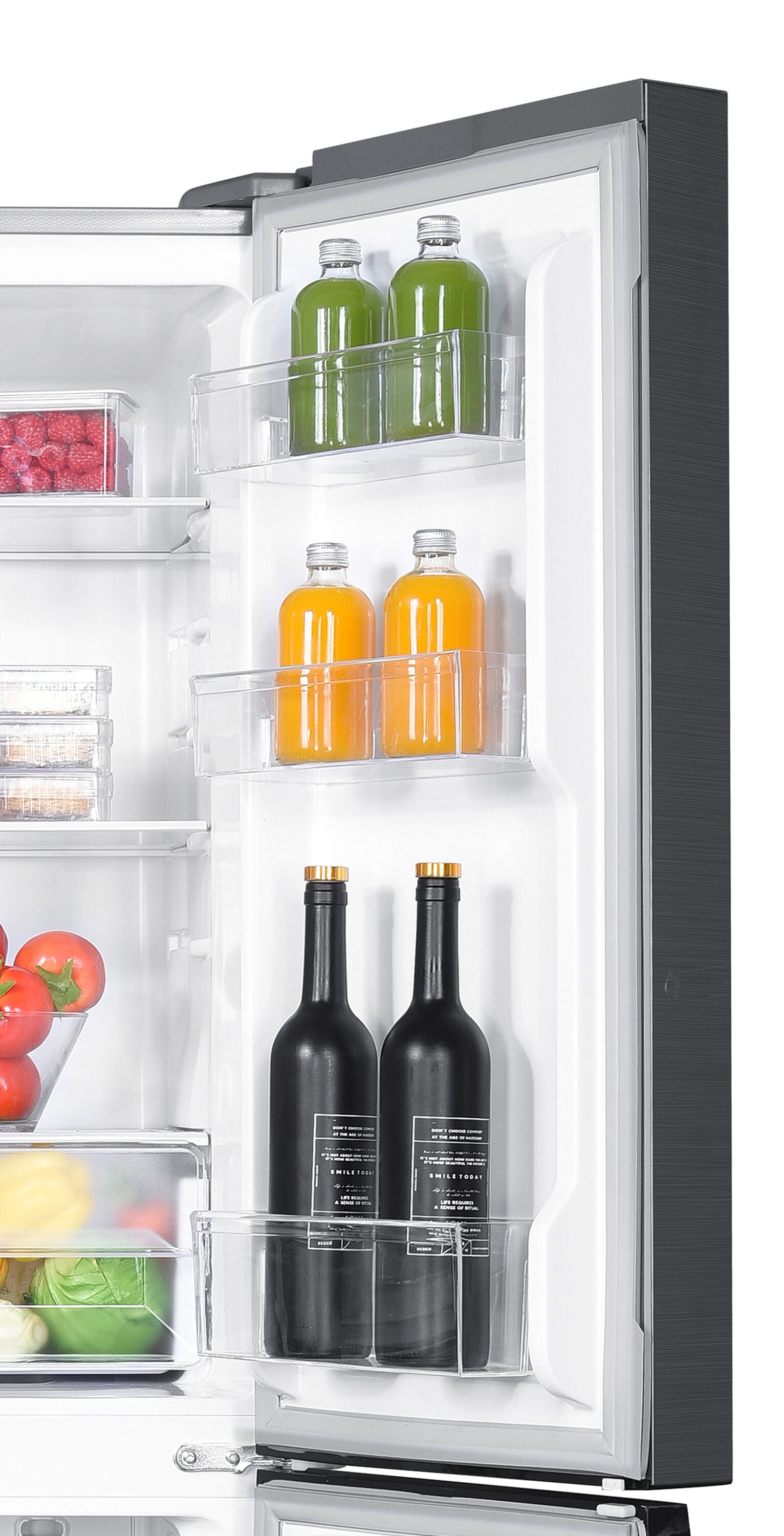 Refrigerador empotrado de puertas francesas de 4 puertas de acero inoxidable con una capacidad de 14.9 pies cúbicos de Impecca de profunidad de mostrador