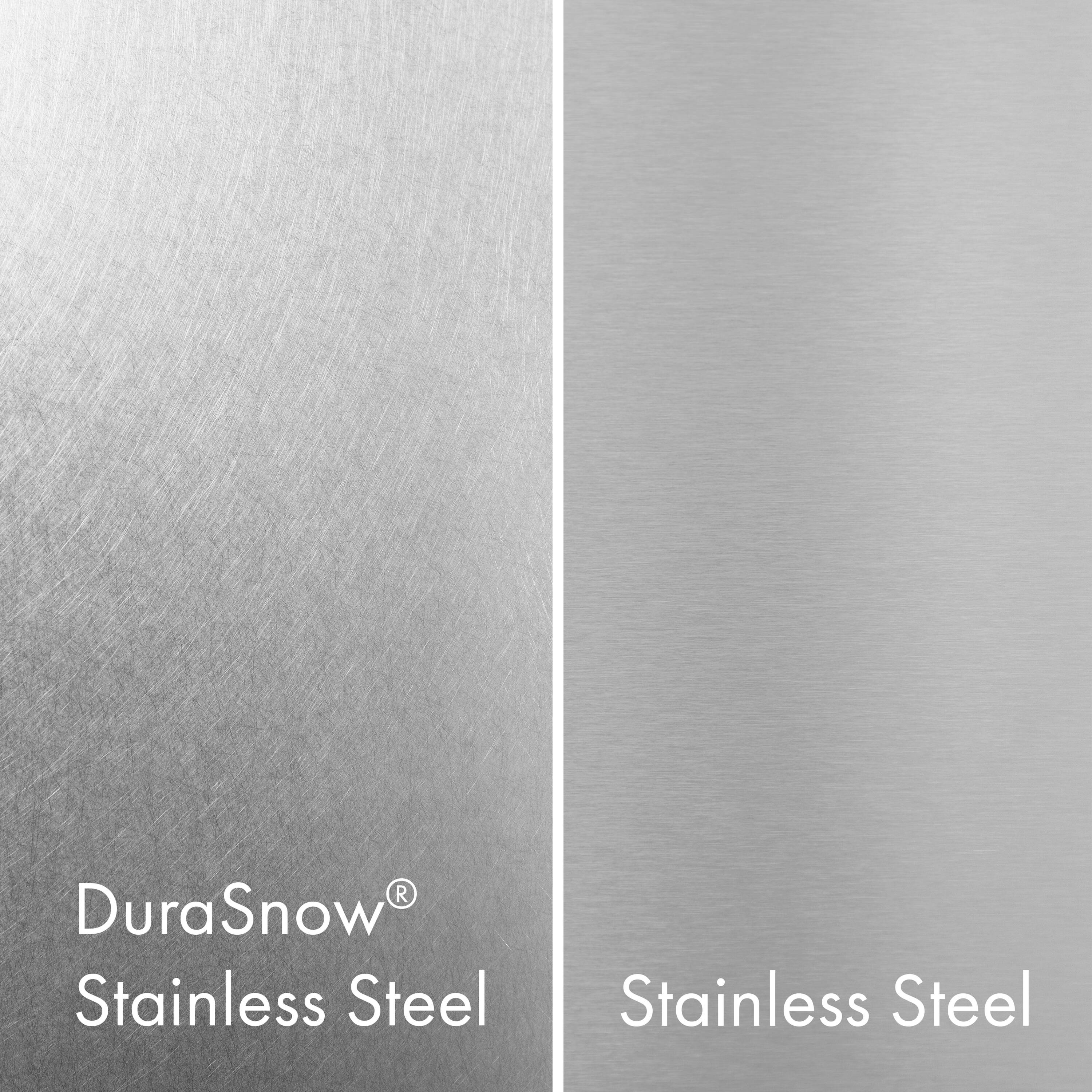Refrigerador empotrado de puertas francesas con dispensador de hielo y agua, con manijas de oro pulido - Acero inoxidable resistente a huellas digitales de ZLINE KITCHEN & BATH, certificado por ENERGY STAR de 32.2 pies cúbicos de profundidad de mostrador de 4 puertas.