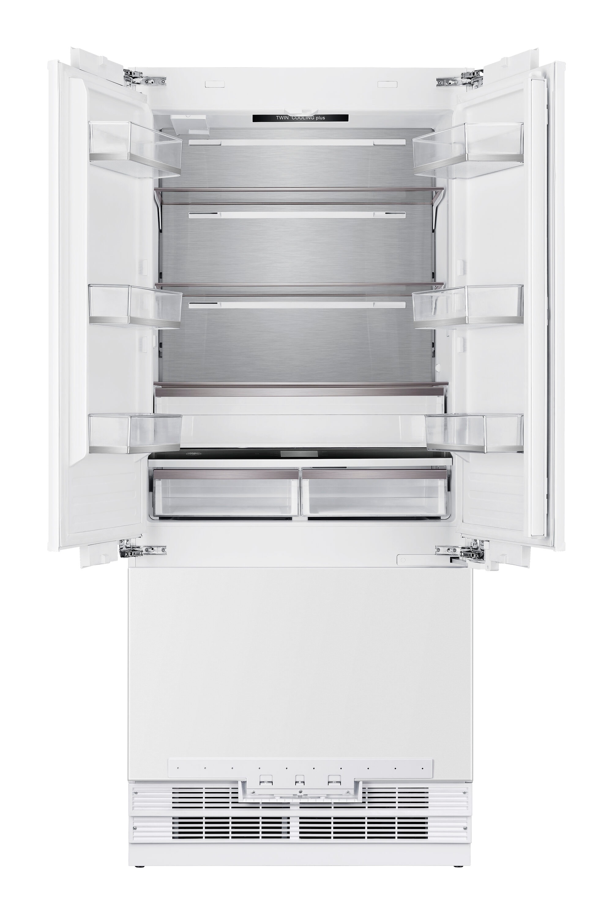 Refrigerador empotrado de 3 puertas estilo francés con máquina de hielo y dispensador de agua y hielo - Blanco, Certificado ENERGY STAR - 19.8 pies cúbicos de profundidad de contador Kucht KR365FD