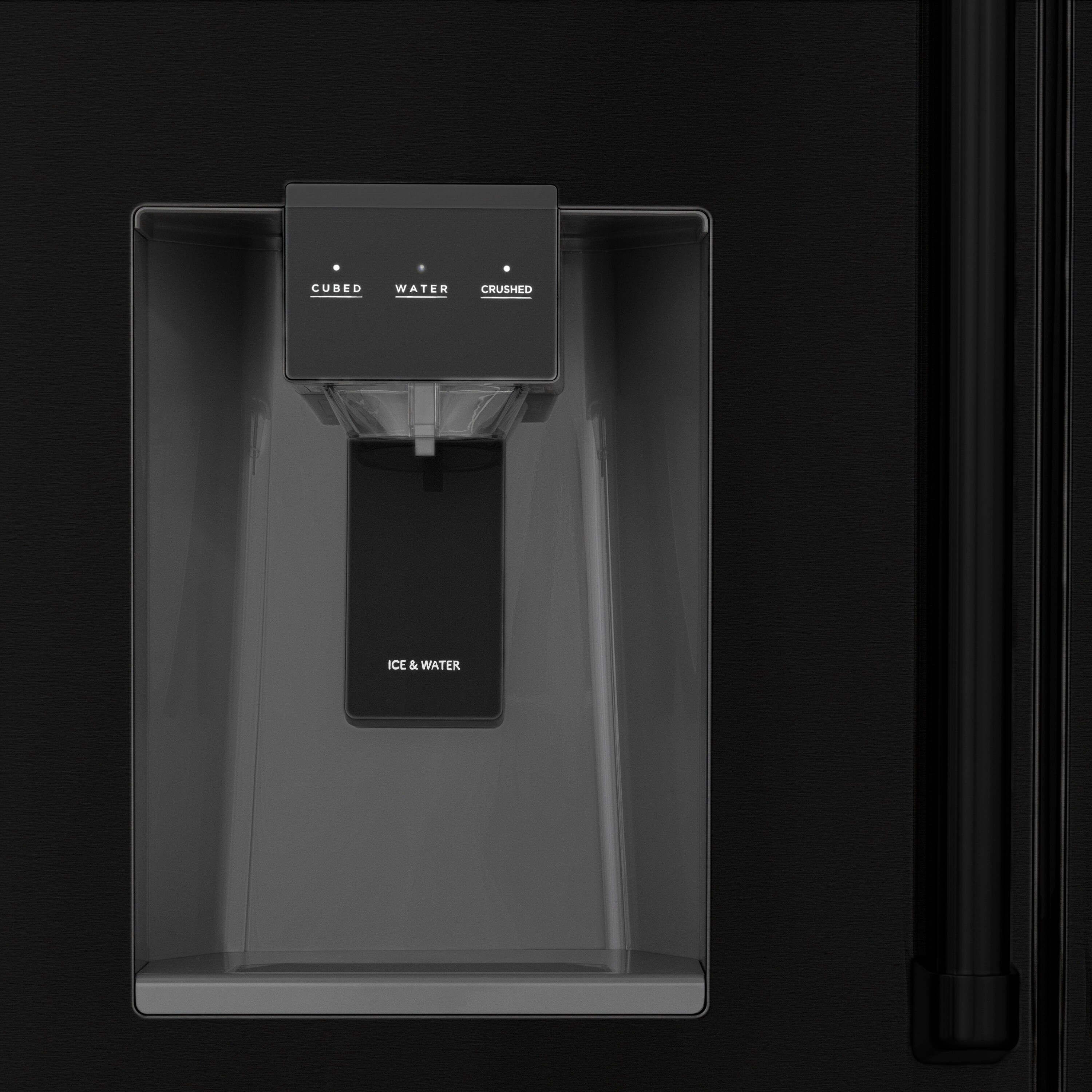 Refrigerador Francés de Puerta Doble de 4 Puertas con Dispensador de Agua y Doble Fabricante de Hielo de ZLINE KITCHEN & BATH (Acero Inoxidable Negro Resistente a las Huellas Digitales) Certificado por ENERGY STAR con una Profundidad de Encimera de 21.6 pies cúbicos RFM-W-WF-36-BS