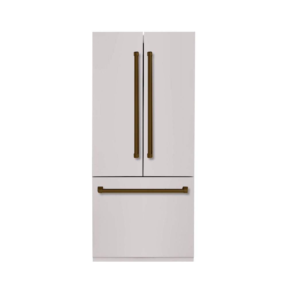Refrigerador empotrado de puerta francesa de 3 puertas Hallman Counter-Depth de 19.6 pies cúbicos con dispensador de hielo y agua (acero inoxidable), certificado ENERGY STAR HBBIFD36PNLSSBZ