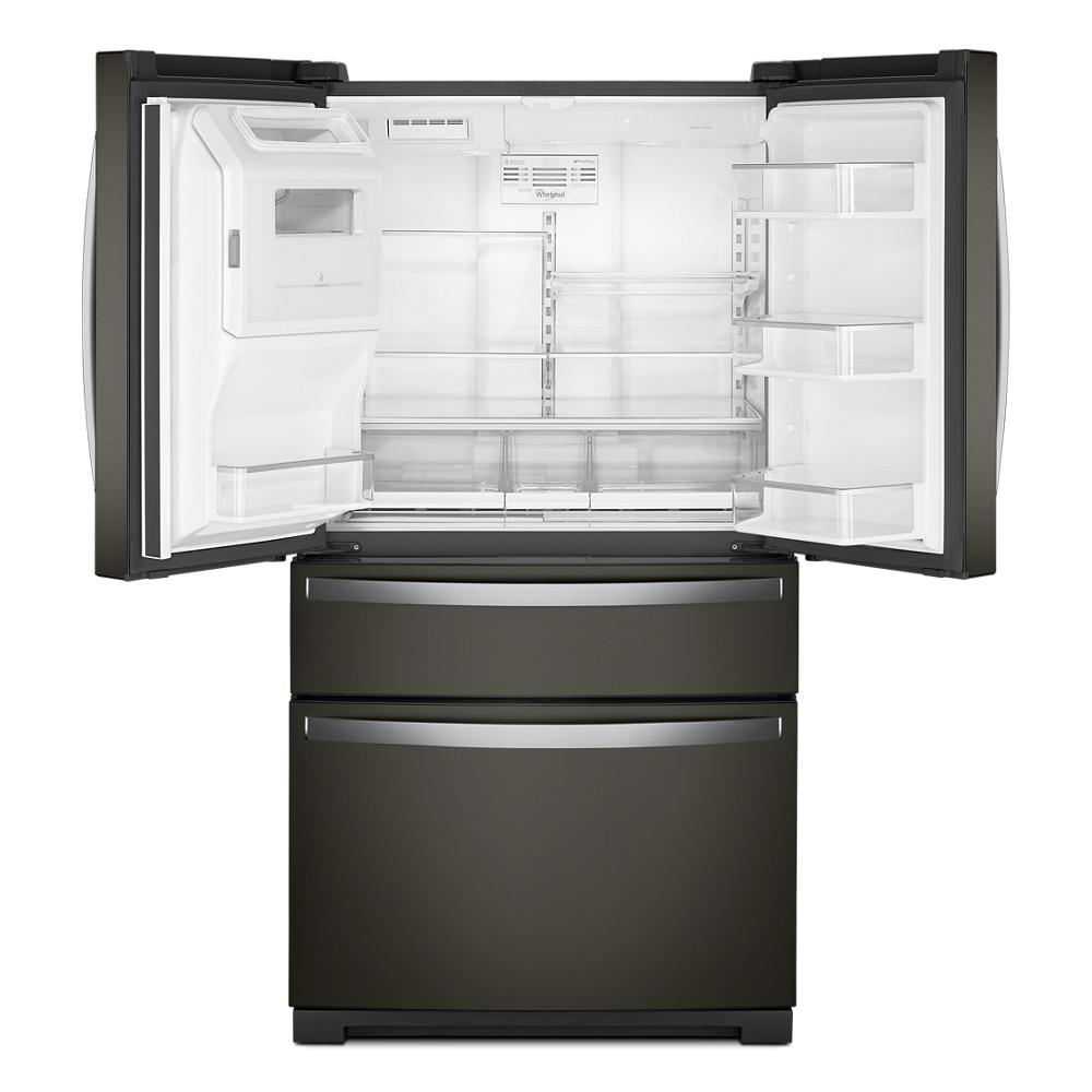 Refrigerador Francés de 4 Puertas de 26.2 pies cúbicos de Profundidad Estándar con Fabricador de Hielo, Dispensador de Agua y Hielo (Acero Inoxidable Negro Resistente a las Huellas Dactilares)