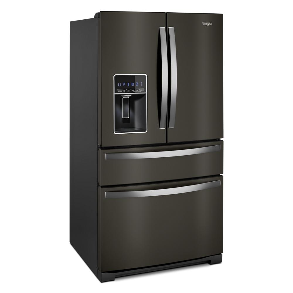 Refrigerador Francés de 4 Puertas de 26.2 pies cúbicos de Profundidad Estándar con Fabricador de Hielo, Dispensador de Agua y Hielo (Acero Inoxidable Negro Resistente a las Huellas Dactilares)