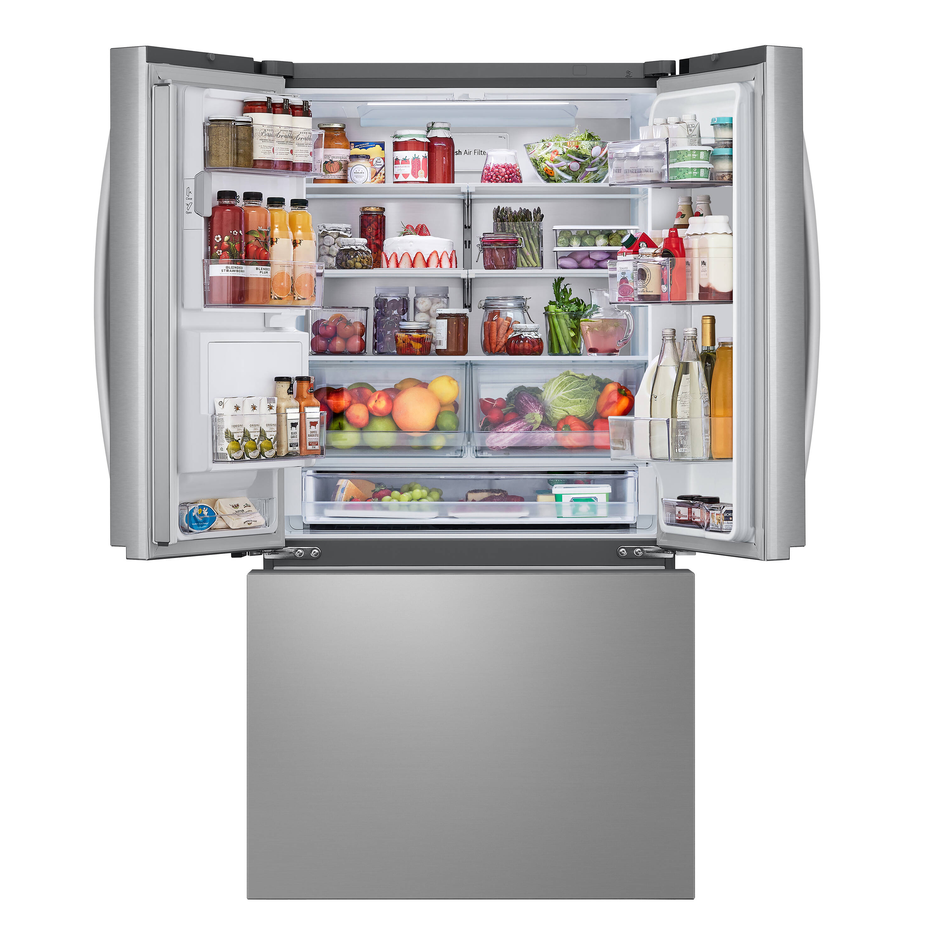 Refrigerador de puertas francesas LG con fabricador de hielo artesanal en el congelador de profundidad estándar de 30.7 pies cúbicos con dispensador de agua y hielo (Acero inoxidable) Compatible con Smart ENERGY STAR Certificado LL31H6530S