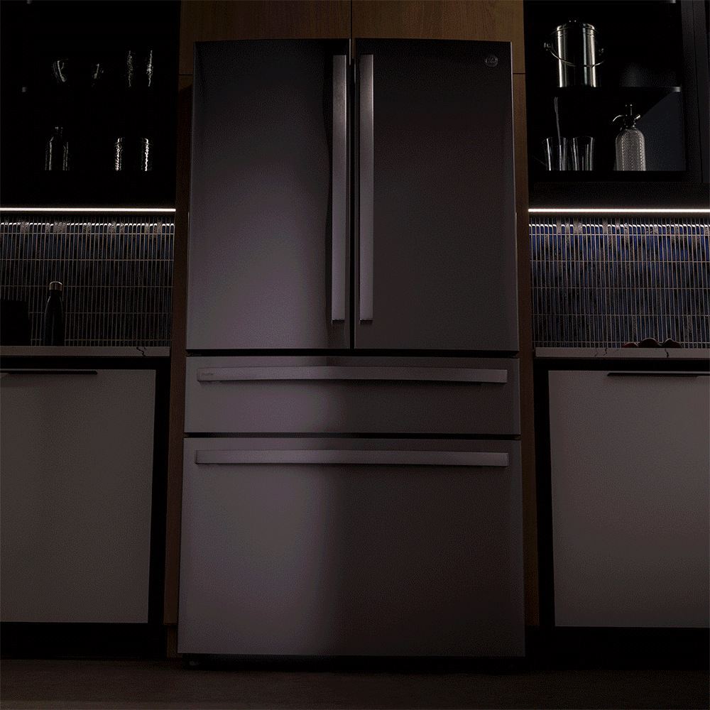 Refrigerador de Puertas Francesas GE Profile de 23.2 pies cúbicos de Profundidad de Mostrador, Compatible con Smart (Acero Inoxidable) con Fabricador de Hielo y Dispensador de Agua, Certificado ENERGY STAR
