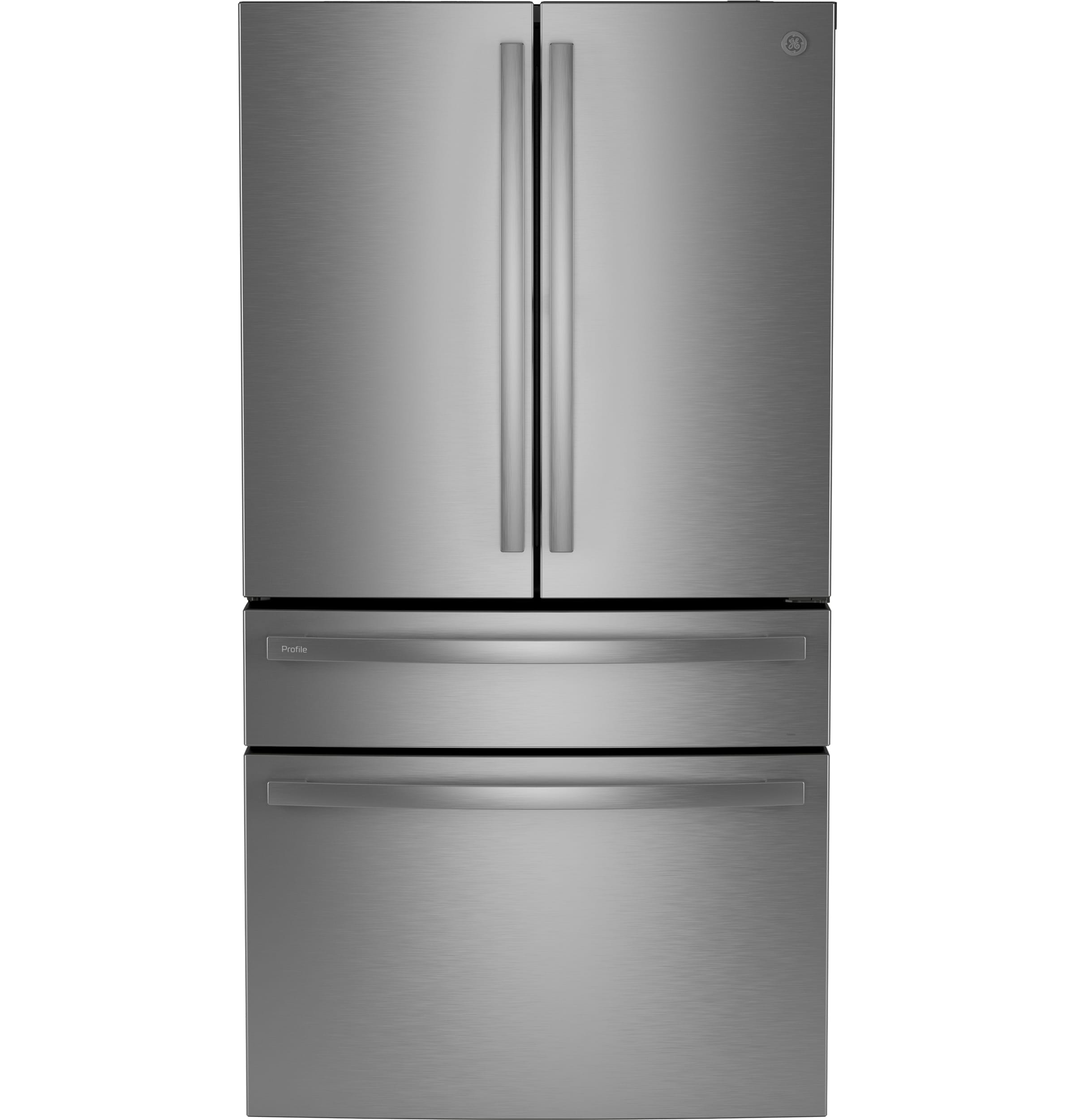 Refrigerador de Puertas Francesas GE Profile de 23.2 pies cúbicos de Profundidad de Mostrador, Compatible con Smart (Acero Inoxidable) con Fabricador de Hielo y Dispensador de Agua, Certificado ENERGY STAR