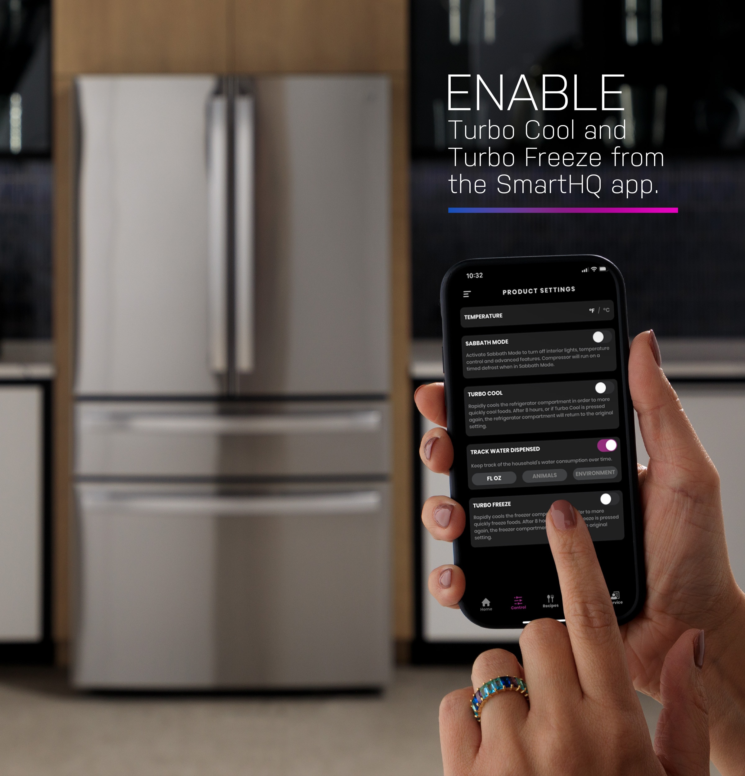 Refrigerador de Puertas Francesas GE Profile de 23.2 pies cúbicos de Profundidad de Mostrador, Compatible con Smart (Acero Inoxidable) con Fabricador de Hielo y Dispensador de Agua, Certificado ENERGY STAR