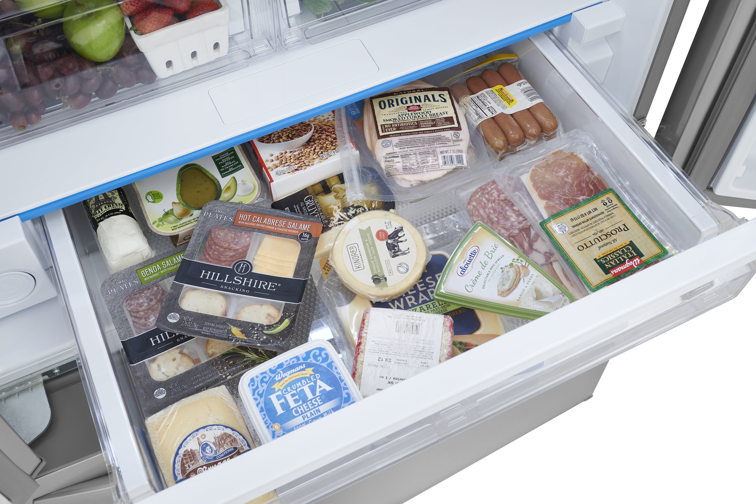 Refrigerador Francés de 3 Puertas de Profundidad Estándar de 28.8 pies cúbicos con Fabricador de Hielo y Dispensador de Agua (Acero Inoxidable Anti-huellas) Certificado ENERGY STAR.
