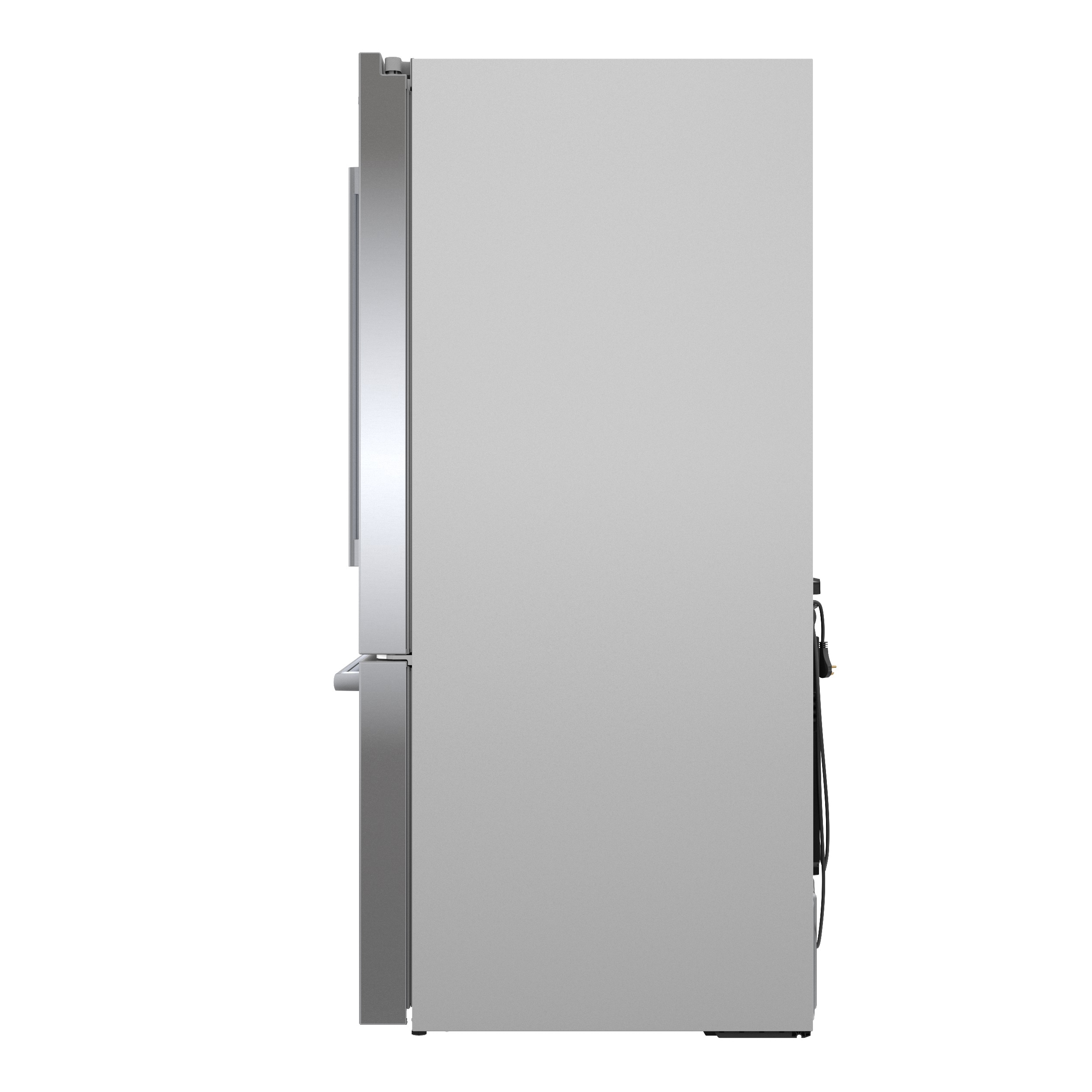 Refrigerador francés Bosch de la Serie 500 de 26 pies cúbicos de profundidad estándar con 3 puertas y compatible con tecnología inteligente, fabricador de hielo y dispensador de agua y hielo (acero inoxidable) certificado ENERGY STAR B36FD50SNS.