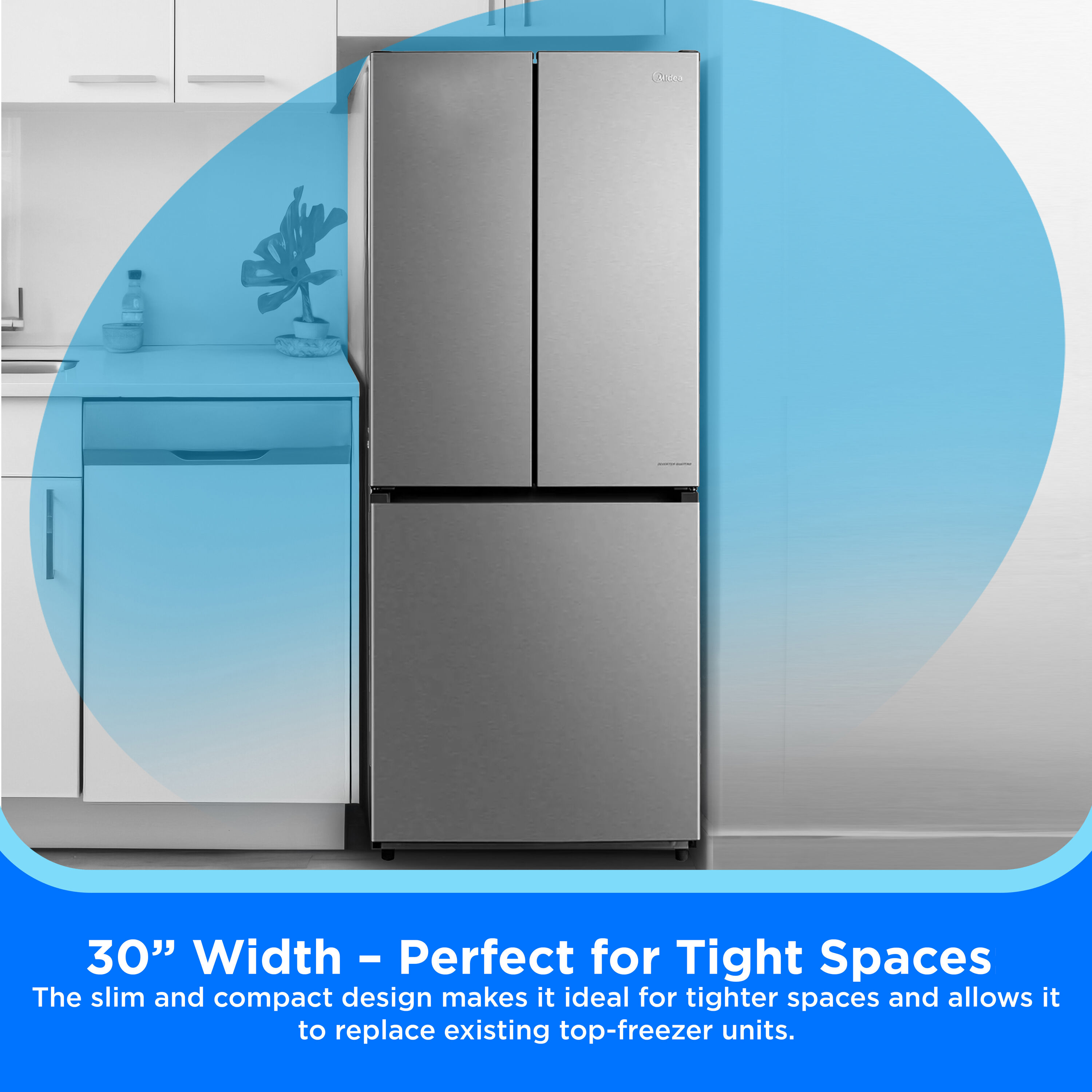 Refrigerador Francés de Puerta Triple de 18.4 pies cúbicos de Profundidad Estándar de Acero Inoxidable con Certificación ENERGY STAR MRF18B4AST