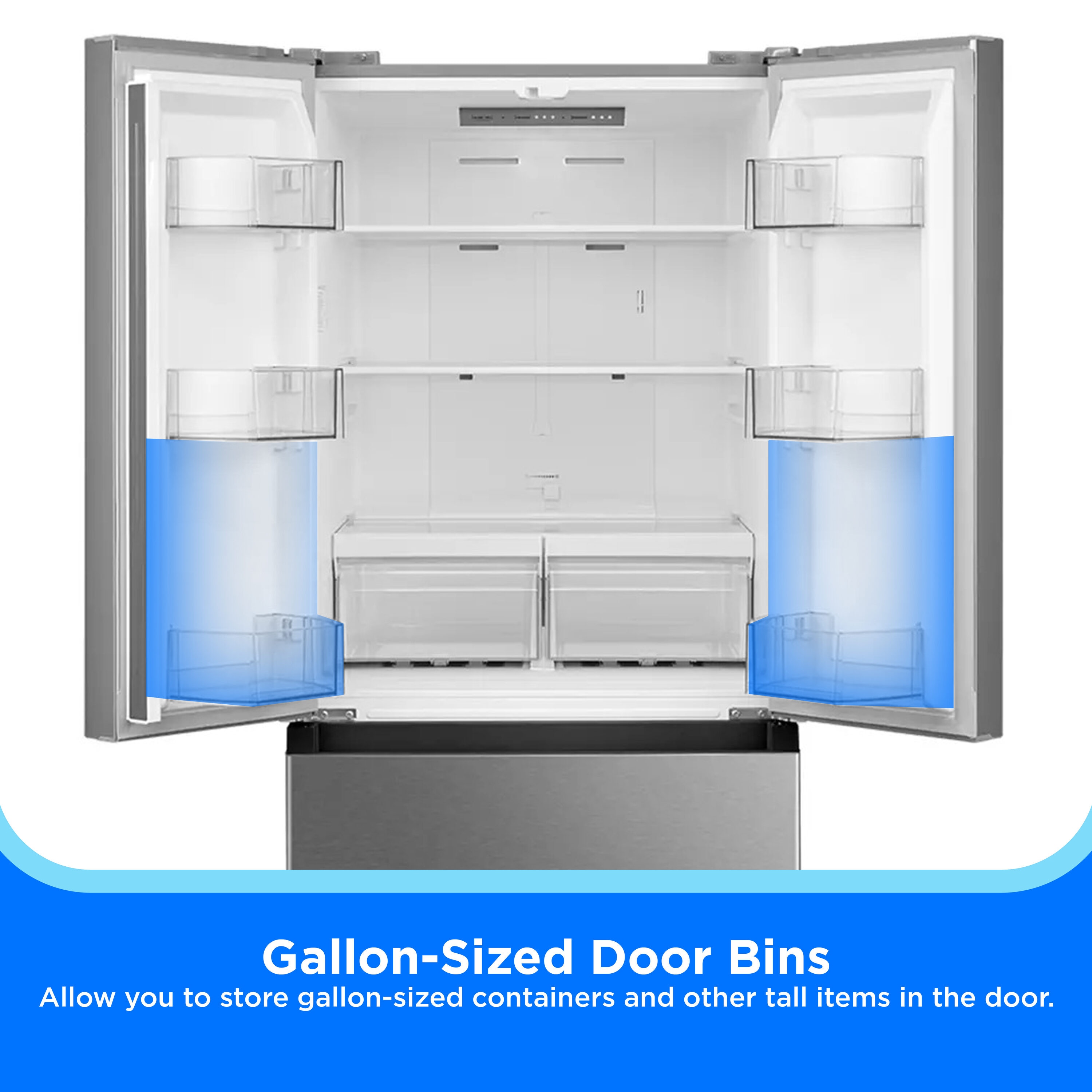 Refrigerador Francés de Puerta Triple de 18.4 pies cúbicos de Profundidad Estándar de Acero Inoxidable con Certificación ENERGY STAR MRF18B4AST