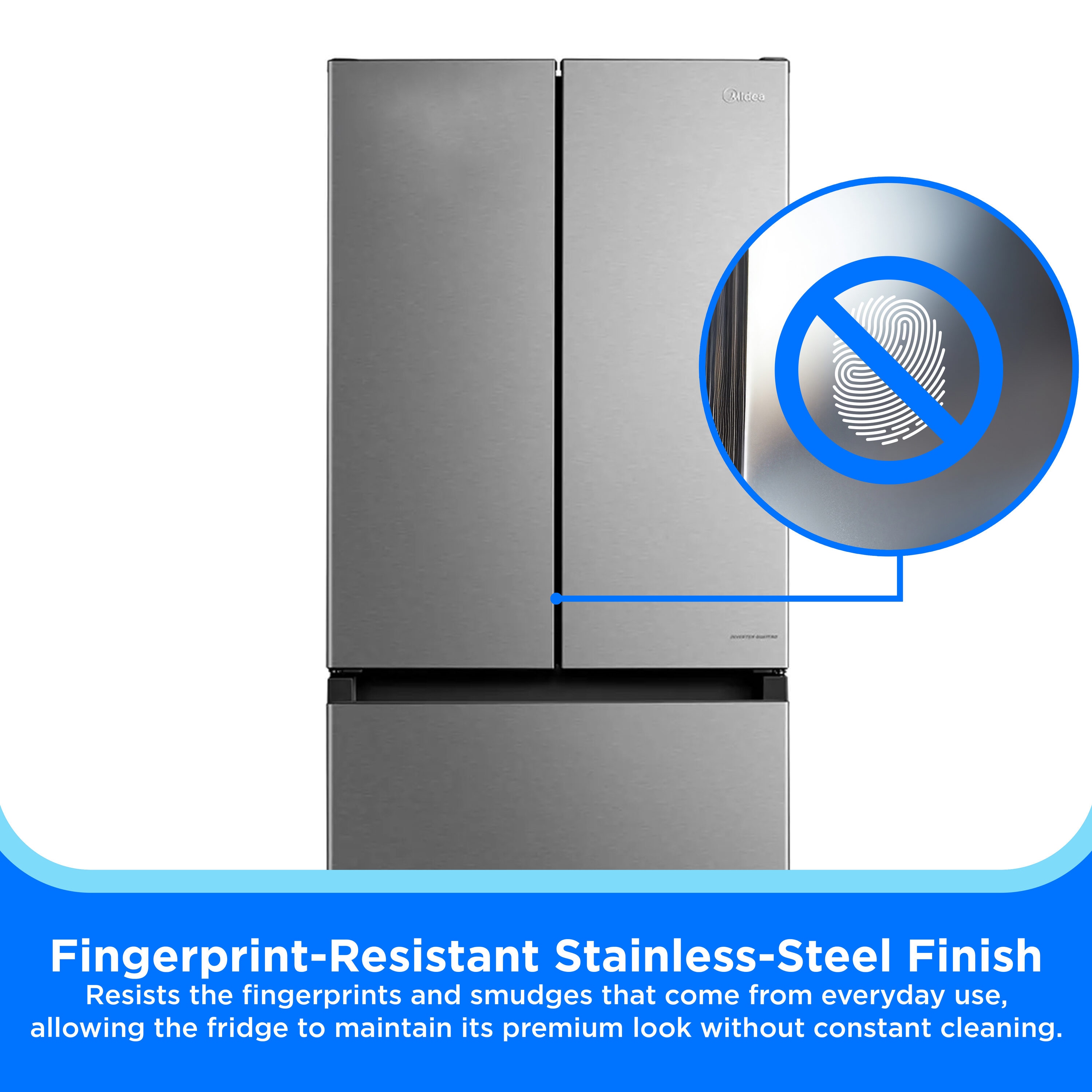 Refrigerador Francés de Puerta Triple de 18.4 pies cúbicos de Profundidad Estándar de Acero Inoxidable con Certificación ENERGY STAR MRF18B4AST