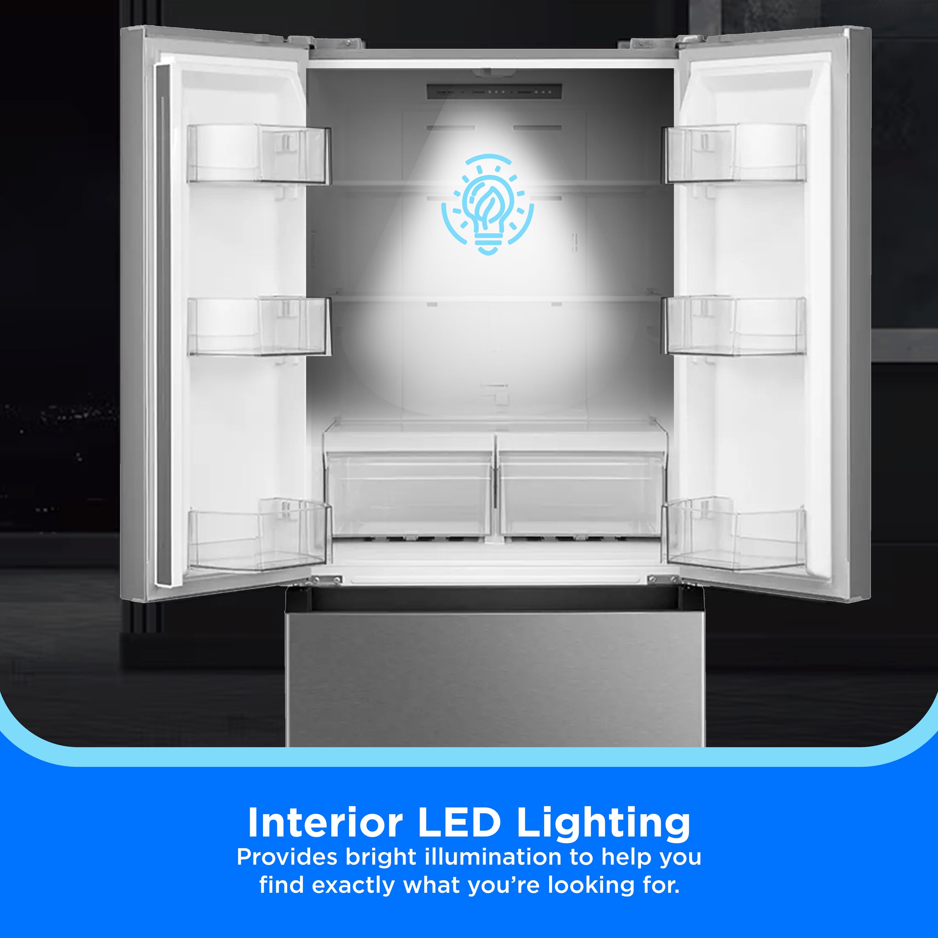 Refrigerador Francés de Puerta Triple de 18.4 pies cúbicos de Profundidad Estándar de Acero Inoxidable con Certificación ENERGY STAR MRF18B4AST