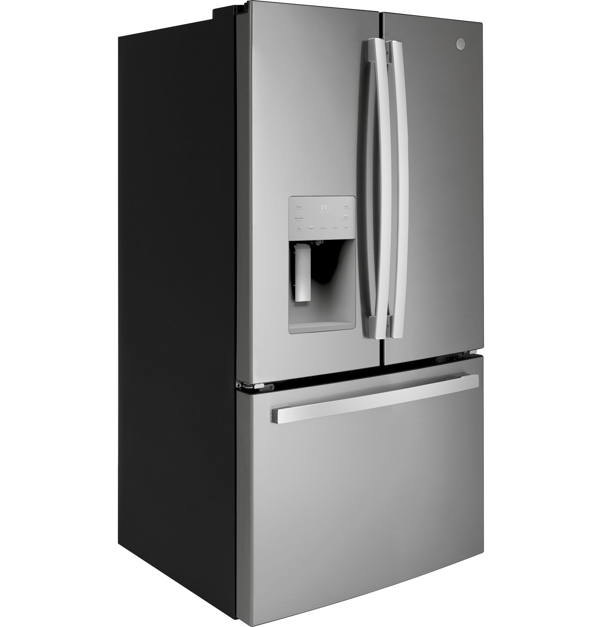 Refrigerador de puertas francesas de 25.6 pies cúbicos con fabricador de hielo, dispensador de agua y hielo (Acero inoxidable resistente a huellas dactilares) ENERGY STAR