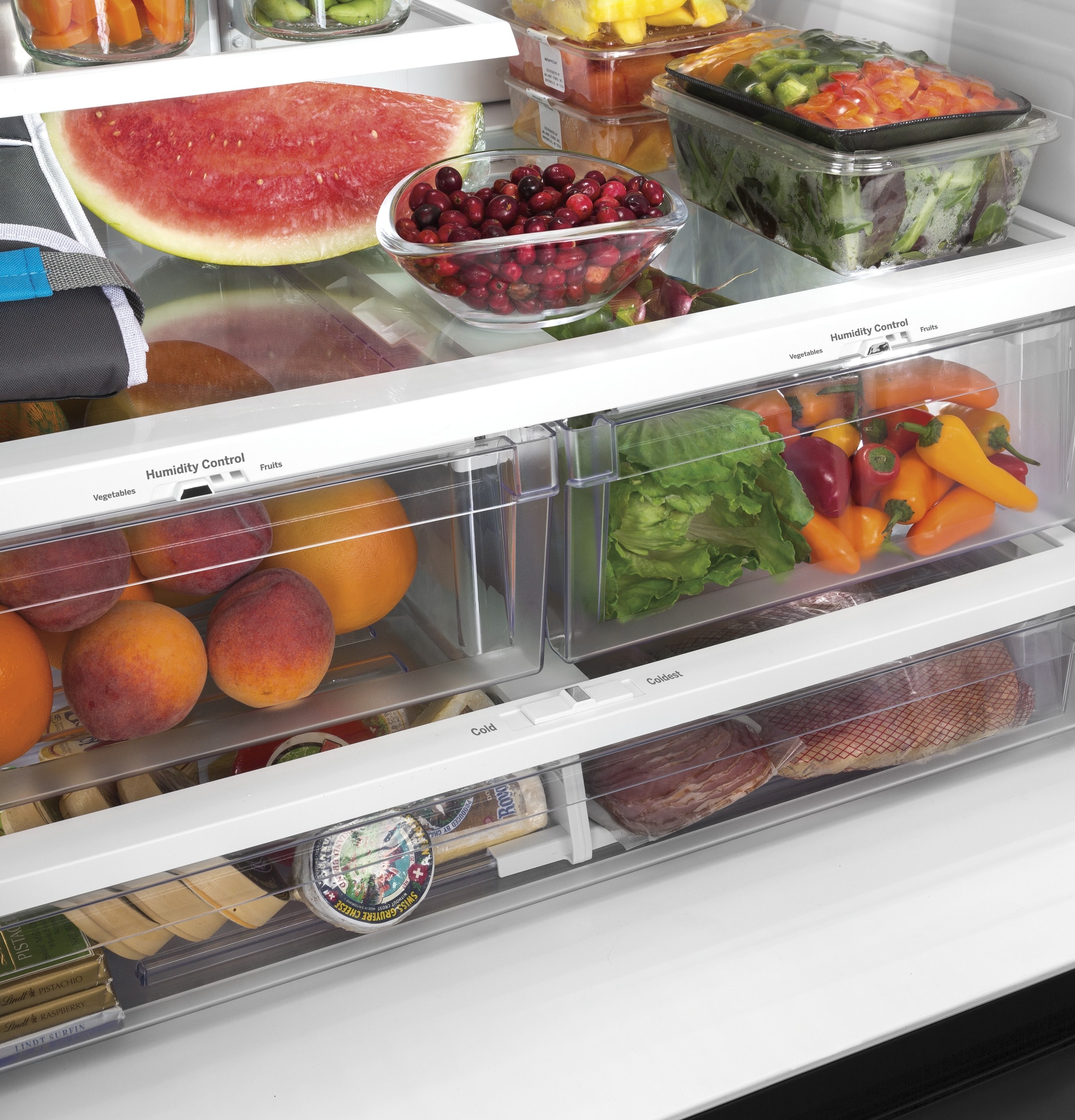 Refrigerador de puertas francesas de 25.6 pies cúbicos con fabricador de hielo, dispensador de agua y hielo (Acero inoxidable resistente a huellas dactilares) ENERGY STAR