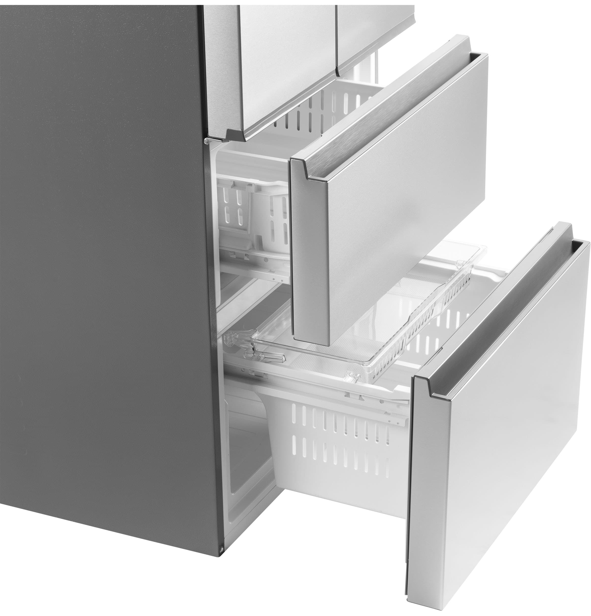 Refrigerador de puertas francesas de 4 puertas Haier Counter-Depth de 14.5 pies cúbicos opcional (se vende por separado) (Acero inoxidable) QJS15HYRFS