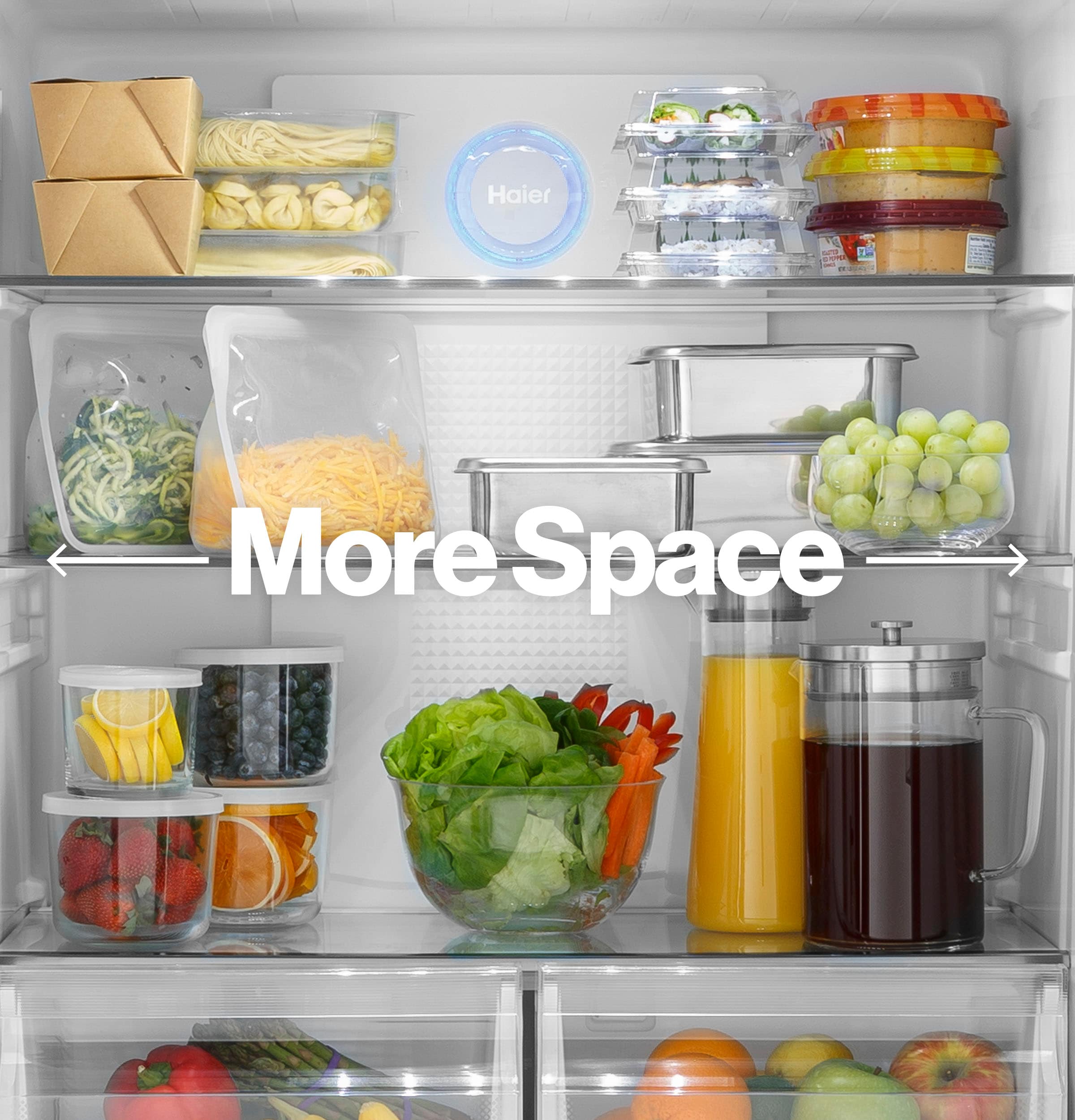 Refrigerador de puertas francesas de 4 puertas Haier Counter-Depth de 14.5 pies cúbicos opcional (se vende por separado) (Acero inoxidable) QJS15HYRFS