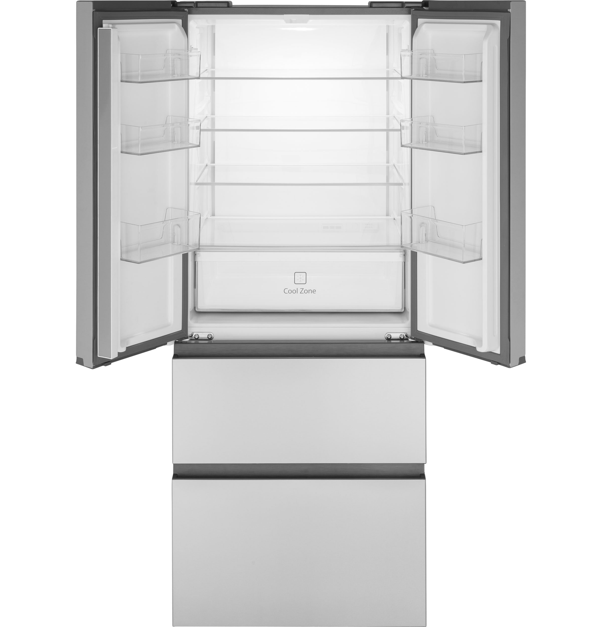 Refrigerador de puertas francesas de 4 puertas Haier Counter-Depth de 14.5 pies cúbicos opcional (se vende por separado) (Acero inoxidable) QJS15HYRFS