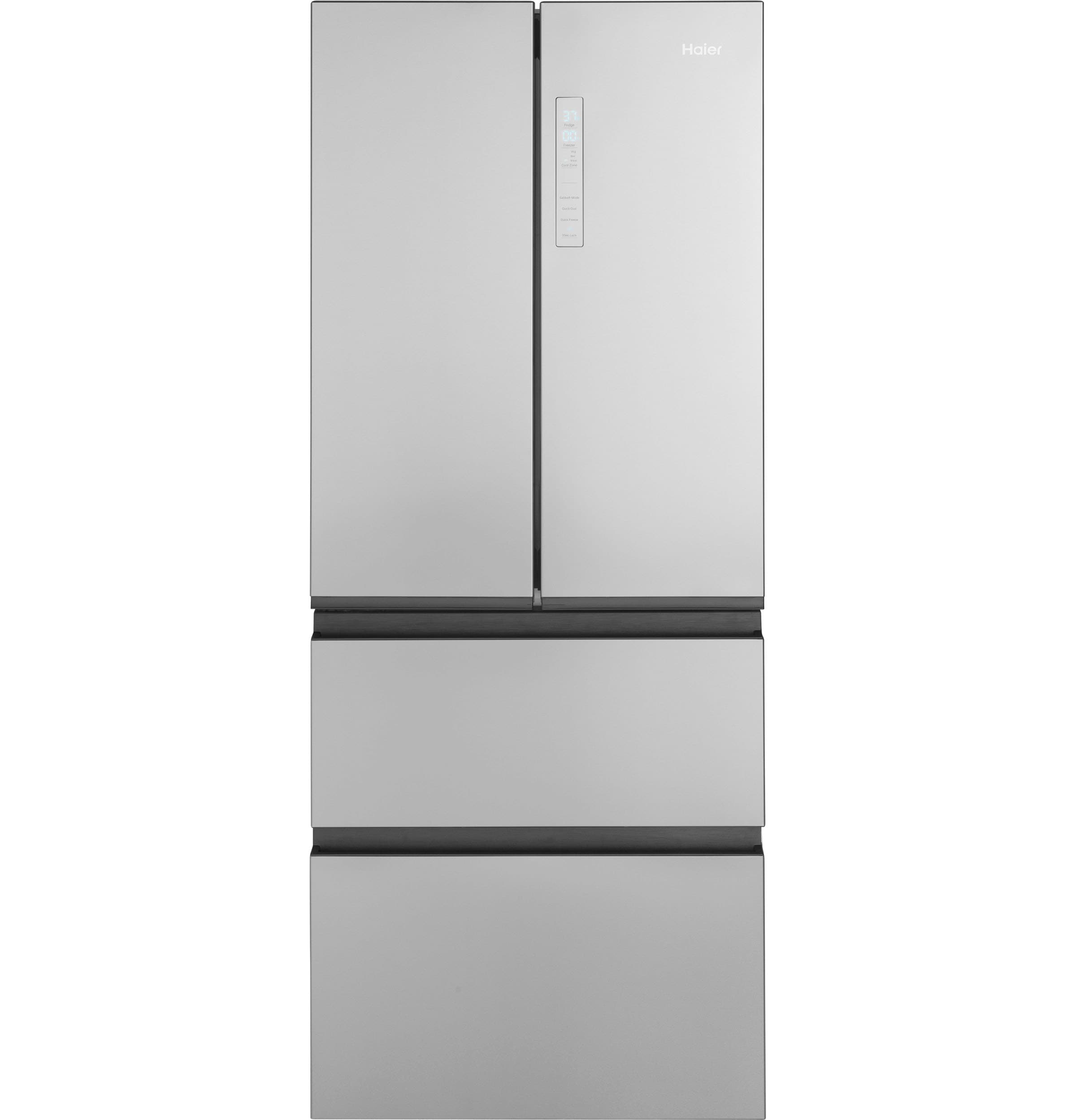Refrigerador de puertas francesas de 4 puertas Haier Counter-Depth de 14.5 pies cúbicos opcional (se vende por separado) (Acero inoxidable) QJS15HYRFS