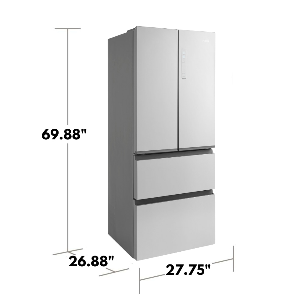 Refrigerador de puertas francesas de 4 puertas Haier Counter-Depth de 14.5 pies cúbicos opcional (se vende por separado) (Acero inoxidable) QJS15HYRFS