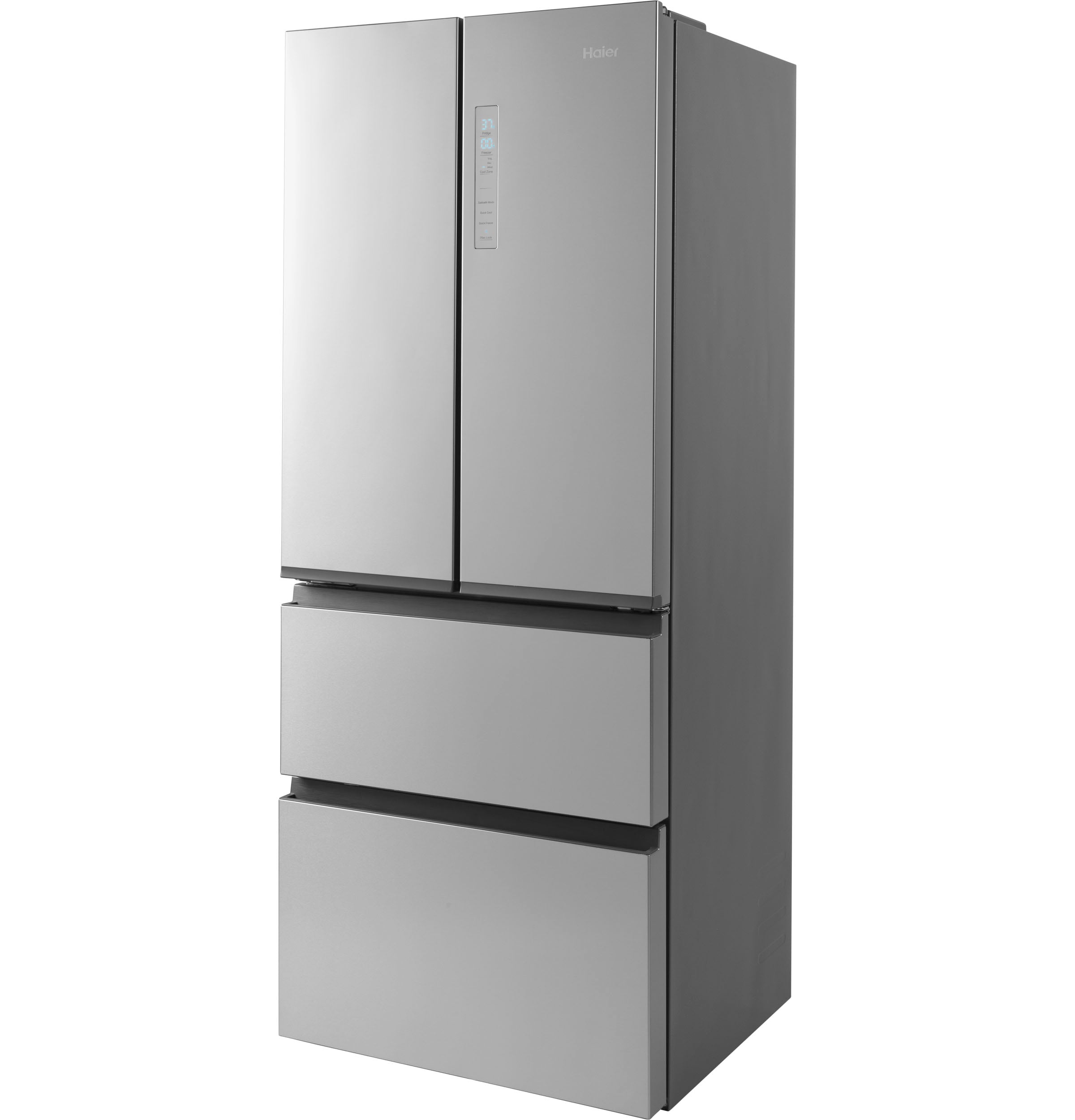 Refrigerador de puertas francesas de 4 puertas Haier Counter-Depth de 14.5 pies cúbicos opcional (se vende por separado) (Acero inoxidable) QJS15HYRFS