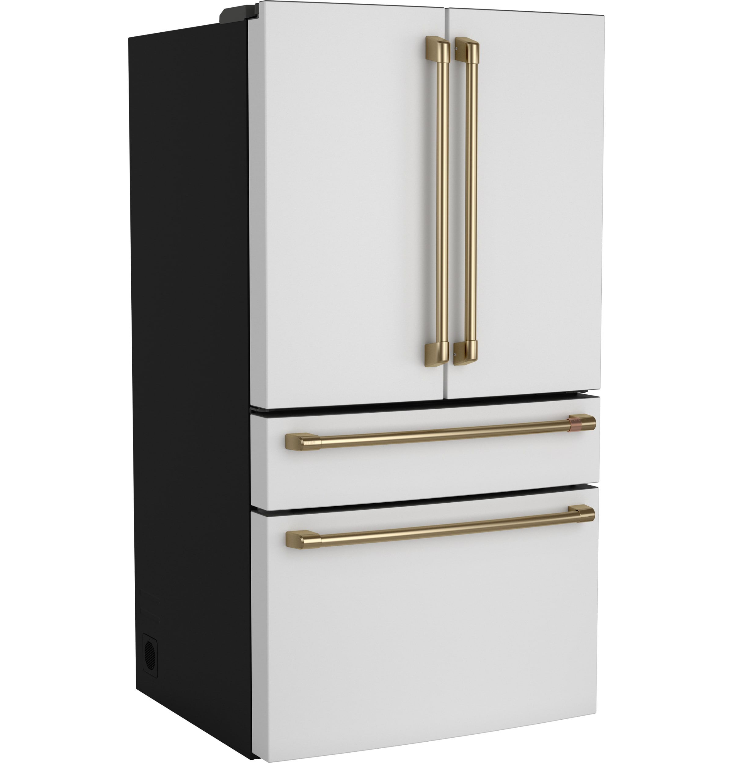 Refrigerador francés estándar de profundidad de 28.7 pies cúbicos con 4 puertas compatible con tecnología inteligente, fabricador de hielo y dispensador de agua (blanco mate) Certificado ENERGY STAR.