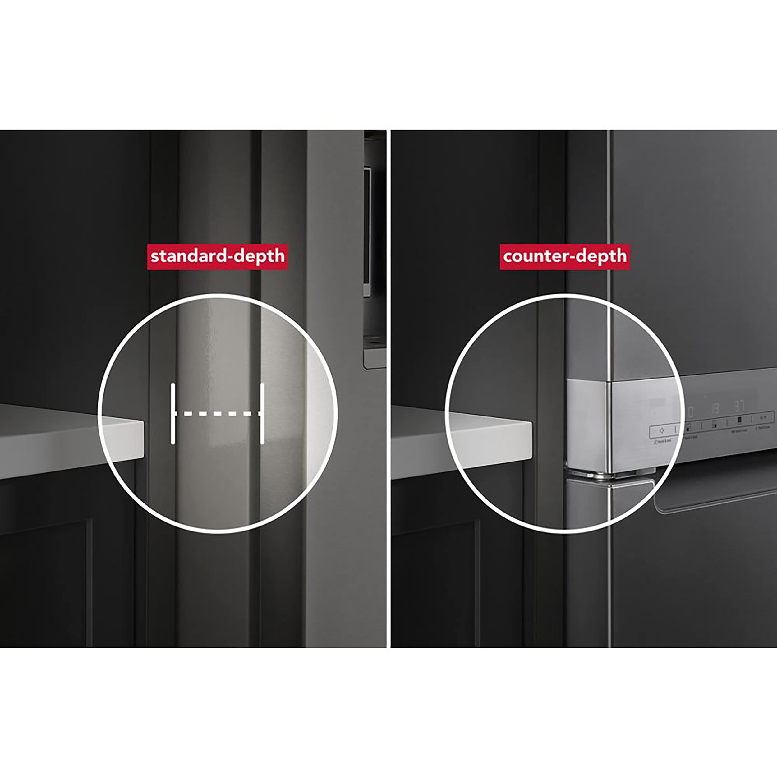 Refrigerador francés de 4 puertas con fabricador de hielo KitchenAid Counter-Depth de 19.4 pies cúbicos (Acero metálico resistente a manchas) certificado ENERGY STAR KRQC506MPS