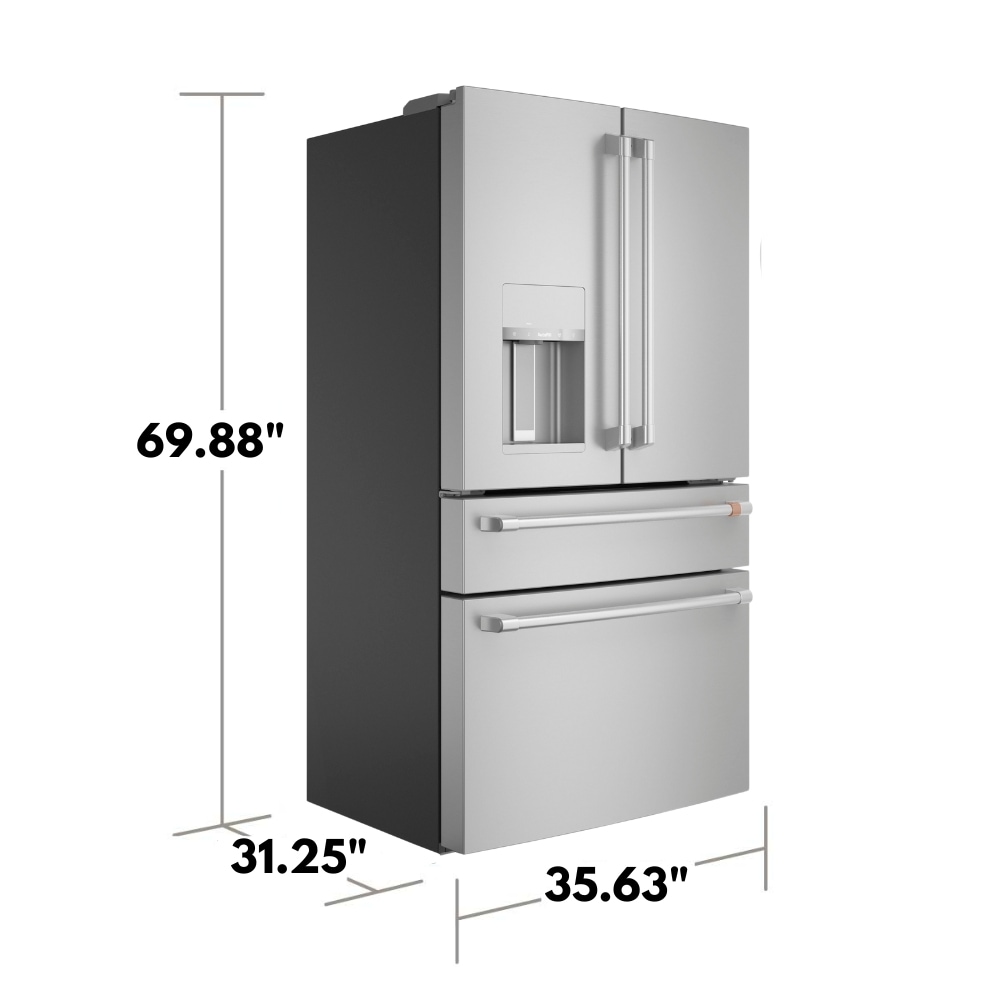 Refrigerador francés de puertas inteligente con fabricador de hielo y dispensador de agua y hielo - Acero inoxidable, 22.3 pies cúbicos, certificado ENERGY STAR