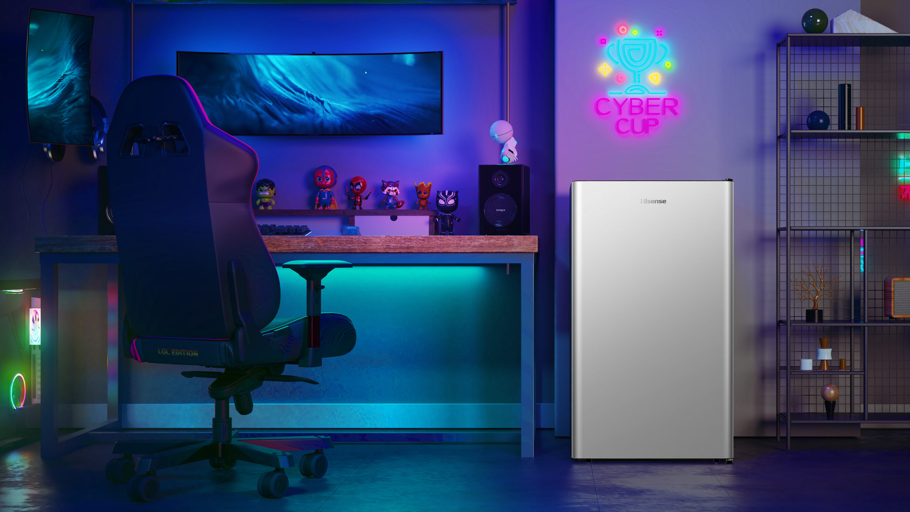 Refrigerador Mini Hisense de 4.4 pies cúbicos (Plata) con certificación ENERGY STAR HRC044AVE