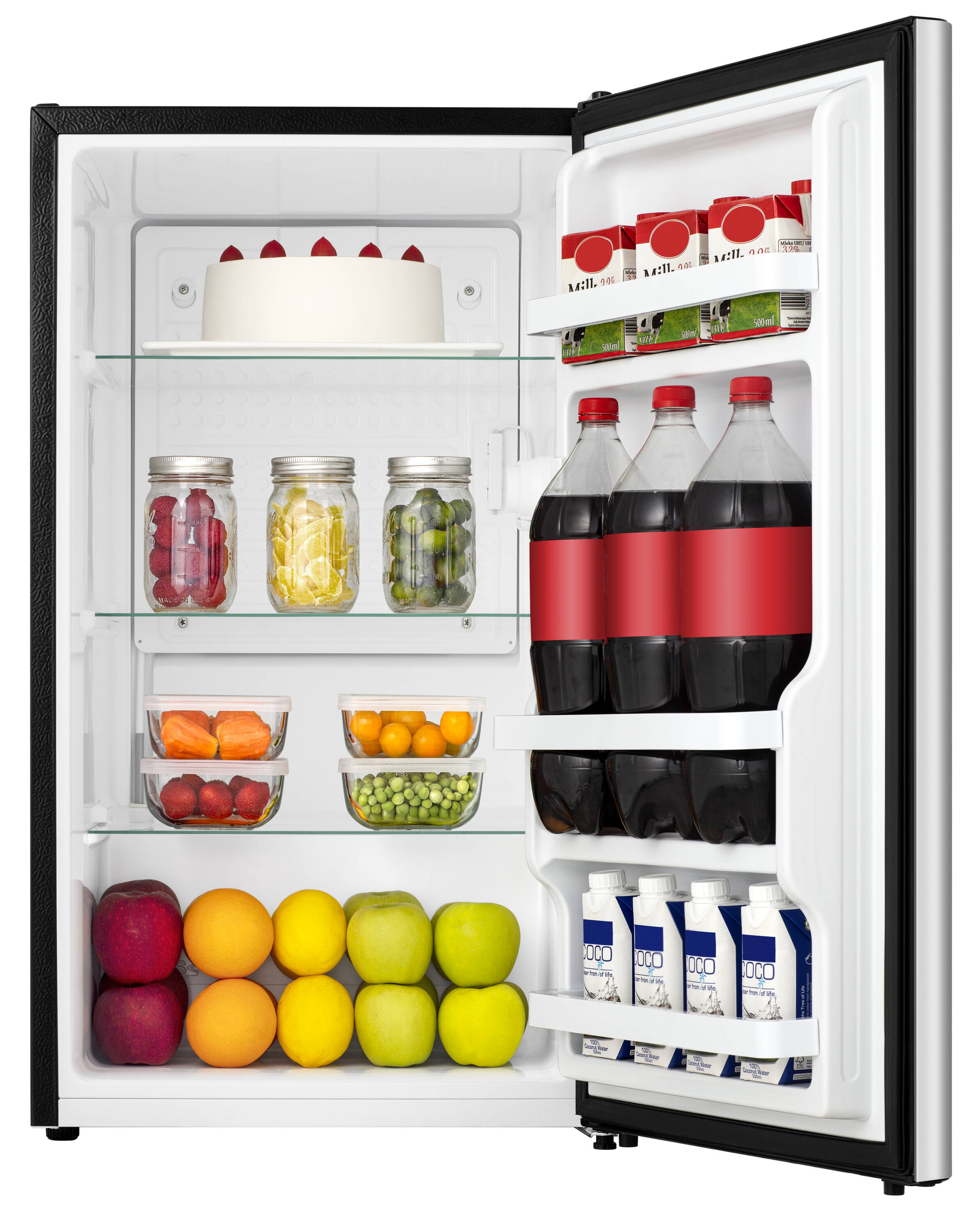 Refrigerador Mini Hisense de 4.4 pies cúbicos (Plata) con certificación ENERGY STAR HRC044AVE