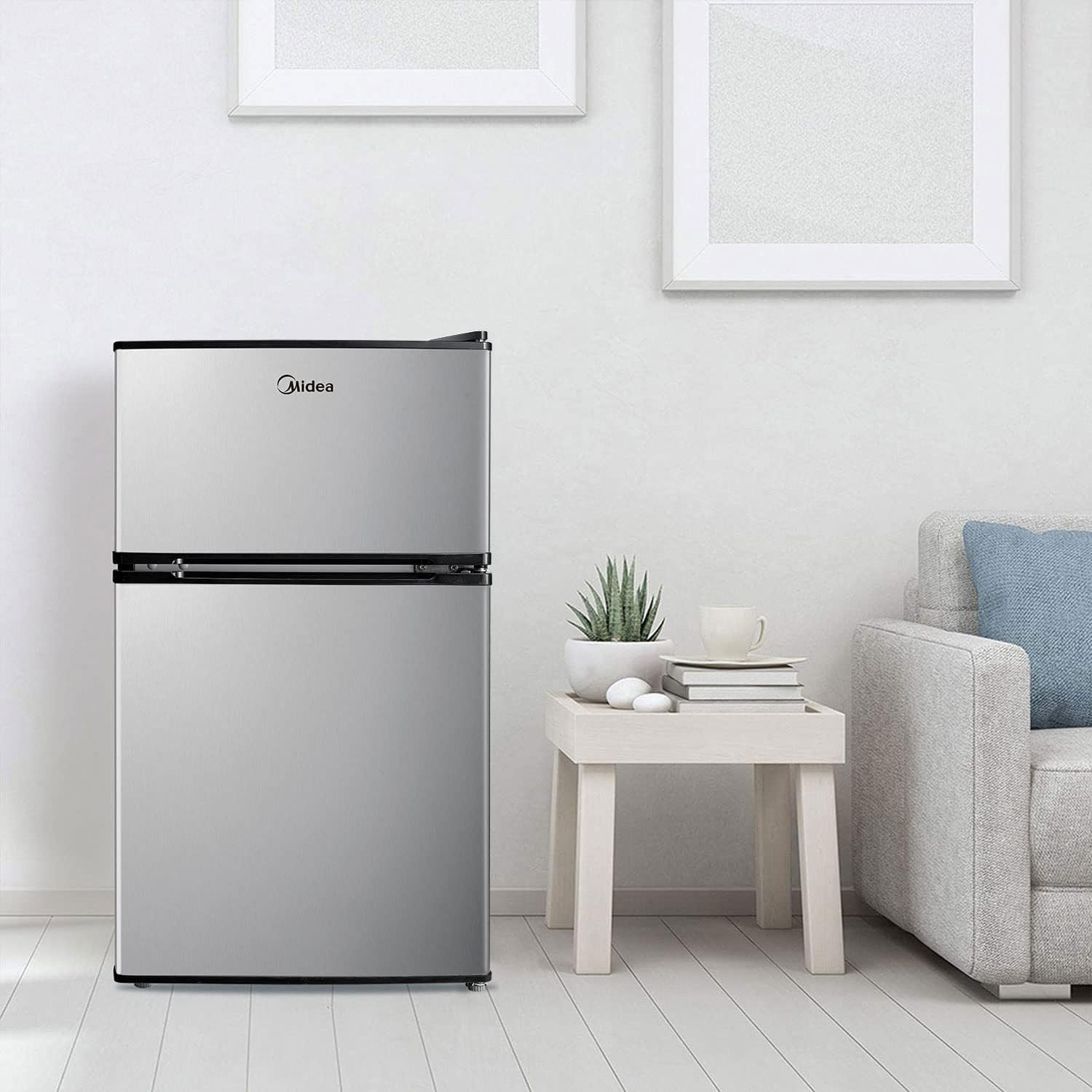 Refrigerador pequeño de 3.1 pies cúbicos con congelador (Acero inoxidable) WHD-113FSS1 de Midea